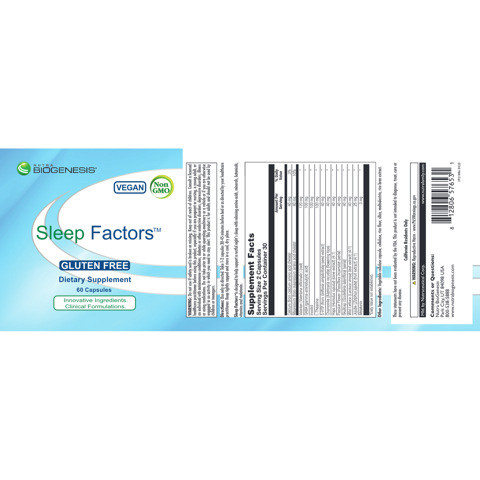 BioGenesis Nutraceuticals Sleep Factors 60c BioGenesis *sale*