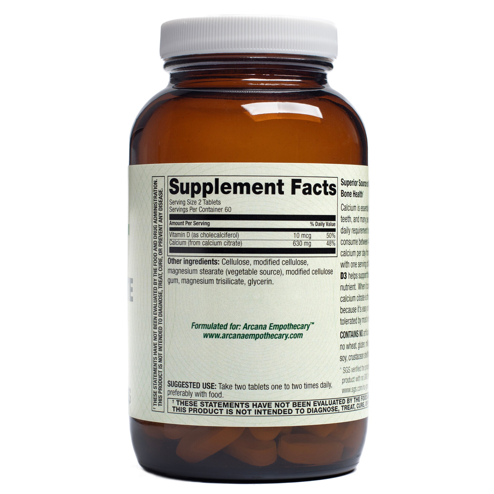 Arcana Empothecary Calcium Citrate 630mg with D3  Arcana***