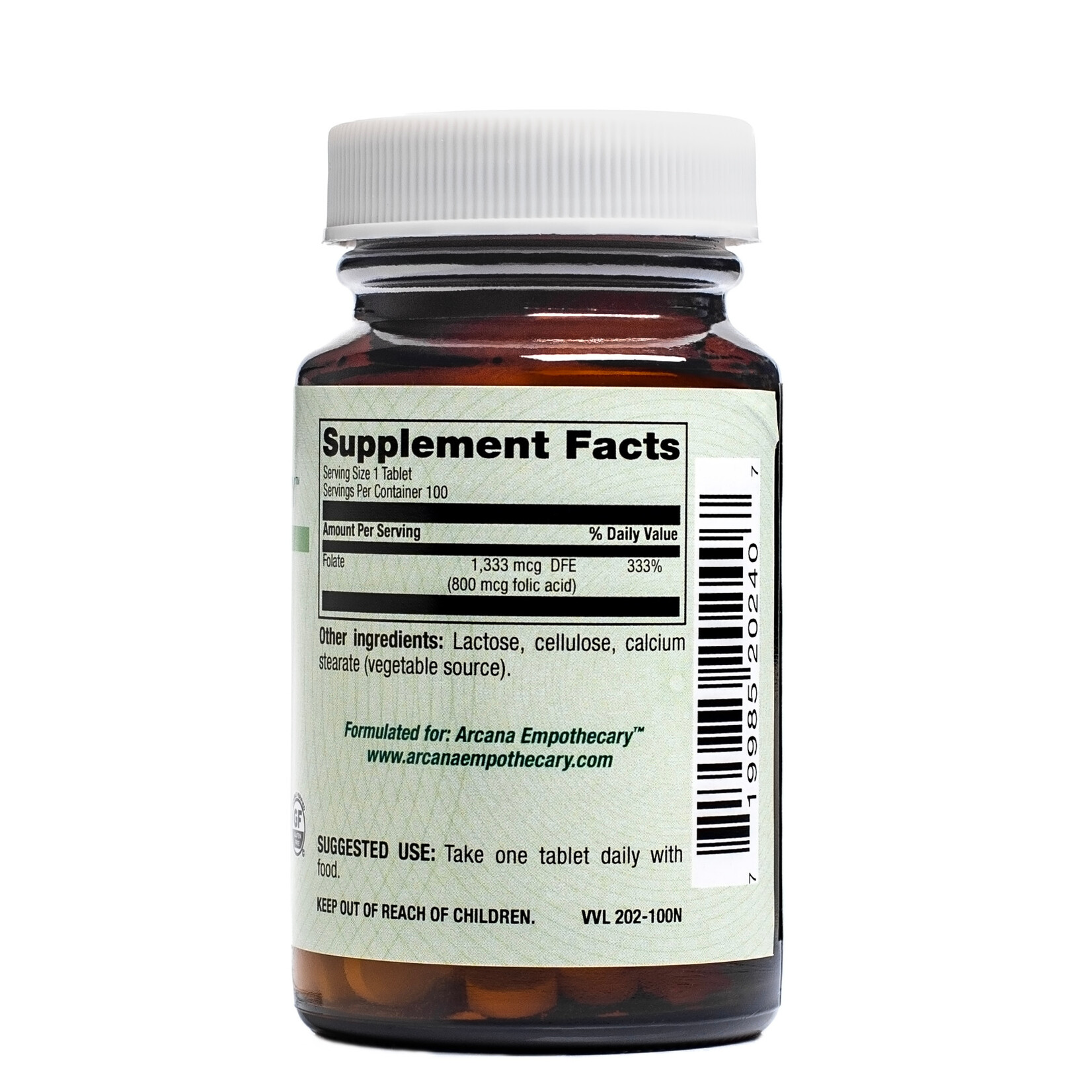 Arcana Empothecary Folic Acid 800mcg 100t Arcana