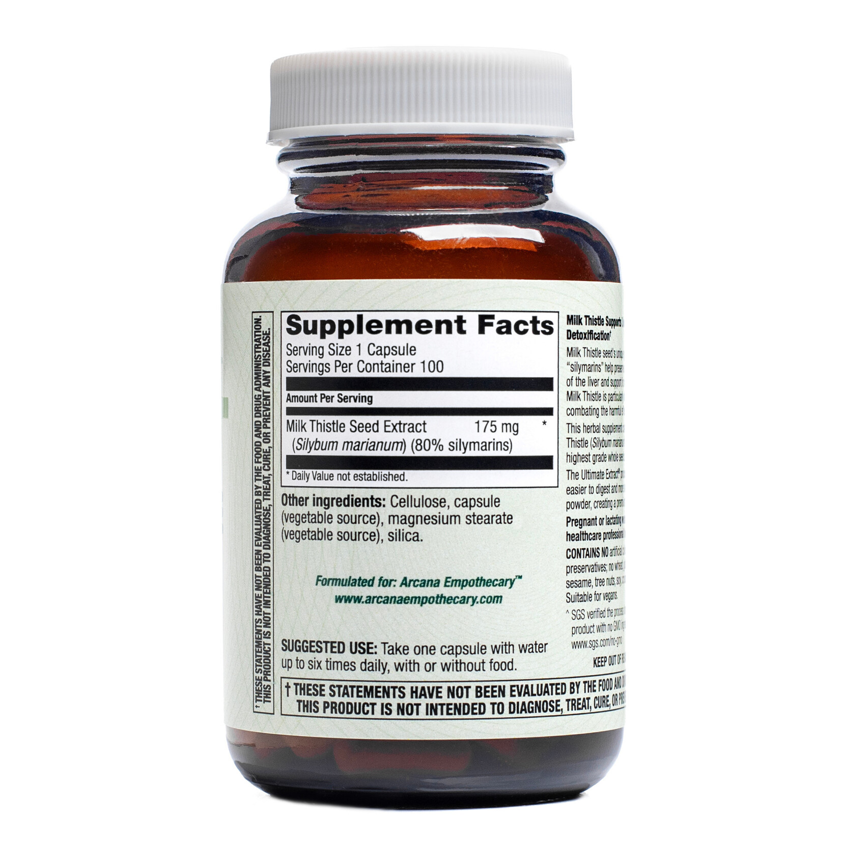 Arcana Empothecary Milk Thistle 175mg 100c Arcana