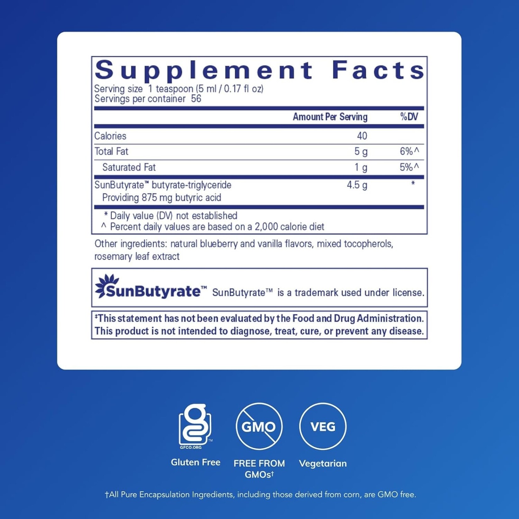 Pure Encapsulations Sun Butyrate TG 9.5 fl oz Pure Encapsulations