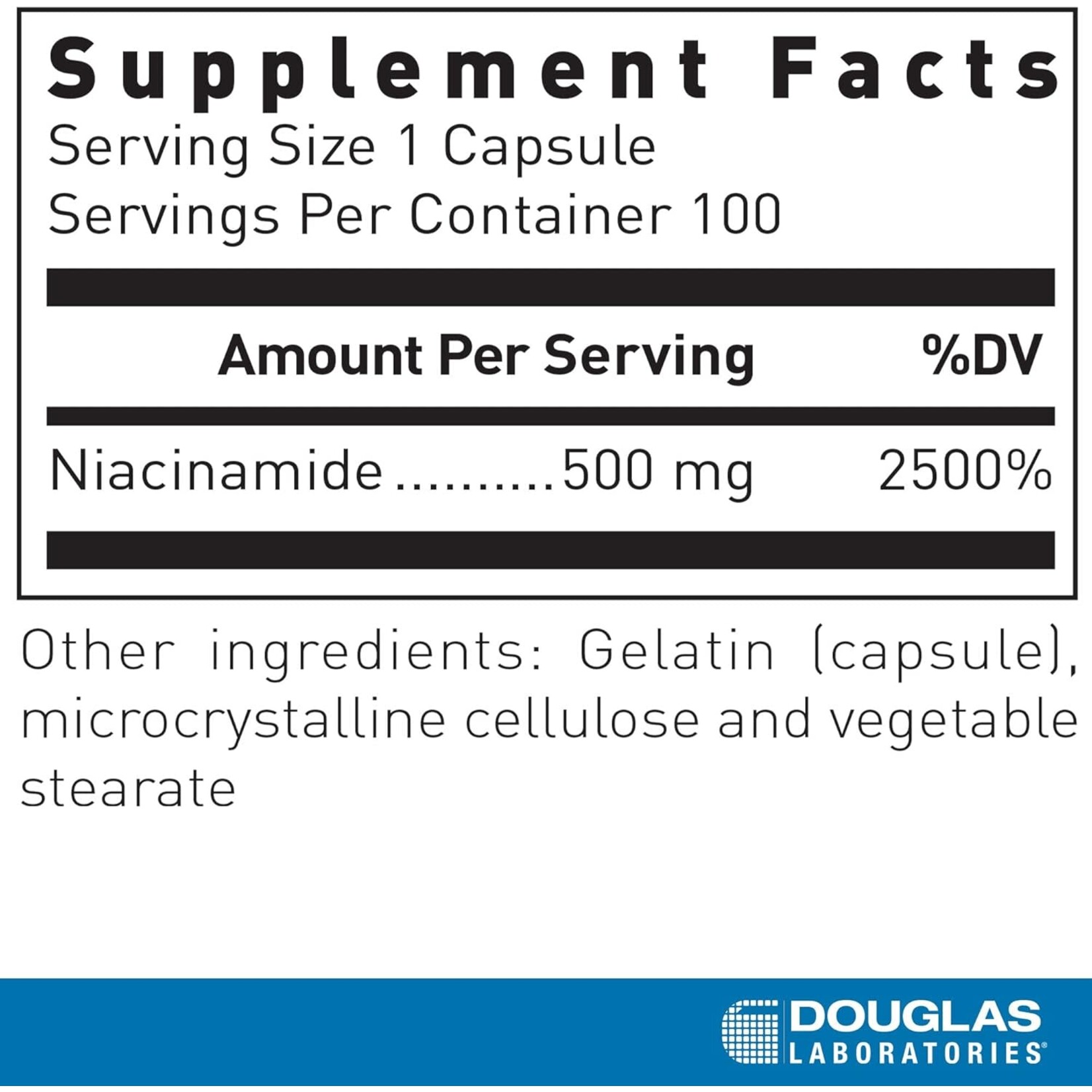 Niacinamide 500mg 100c Douglas Laboratories *sale*