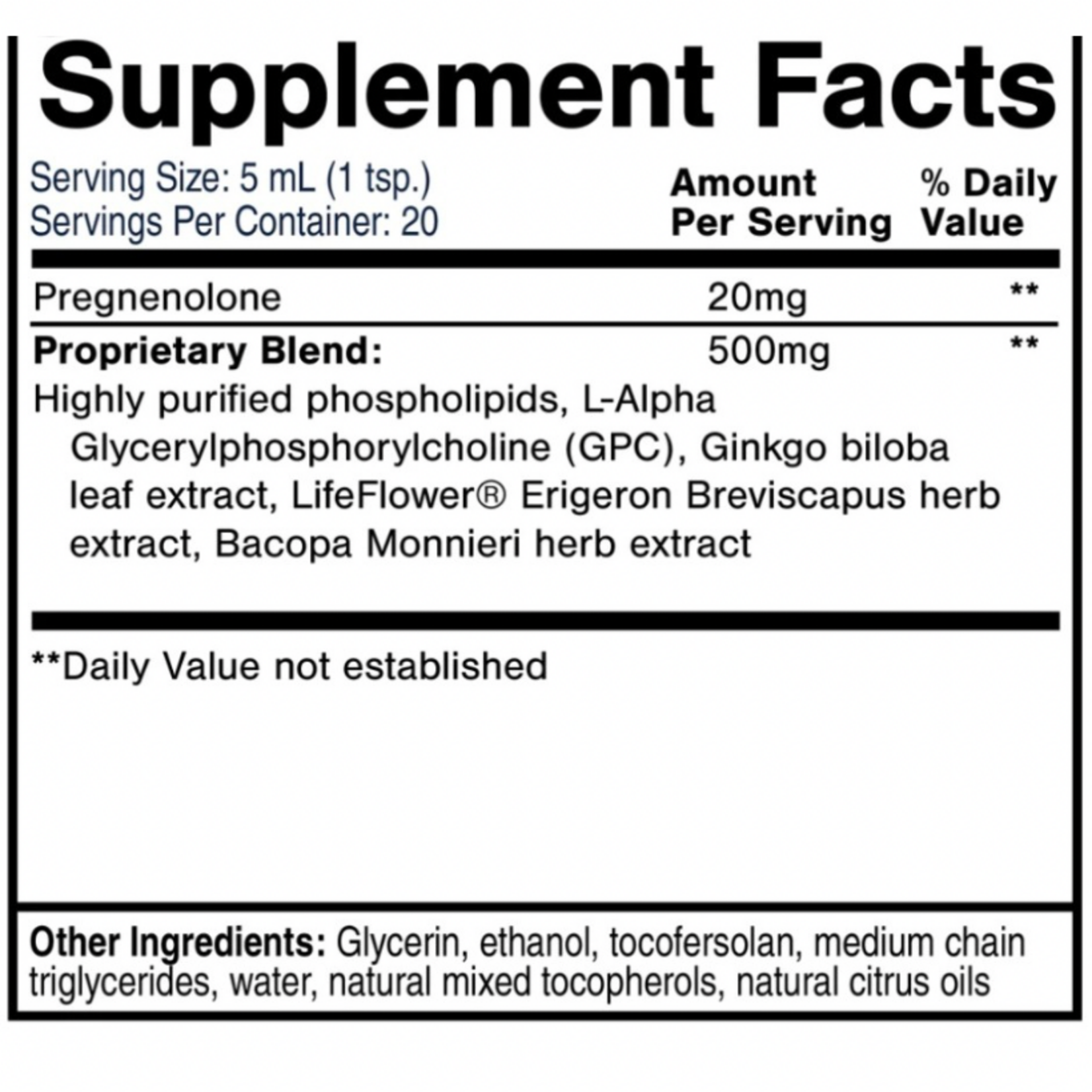 Quicksilver Scientific Neuro Pregnenolone+ 3.38 fl oz Quicksilver Scientific