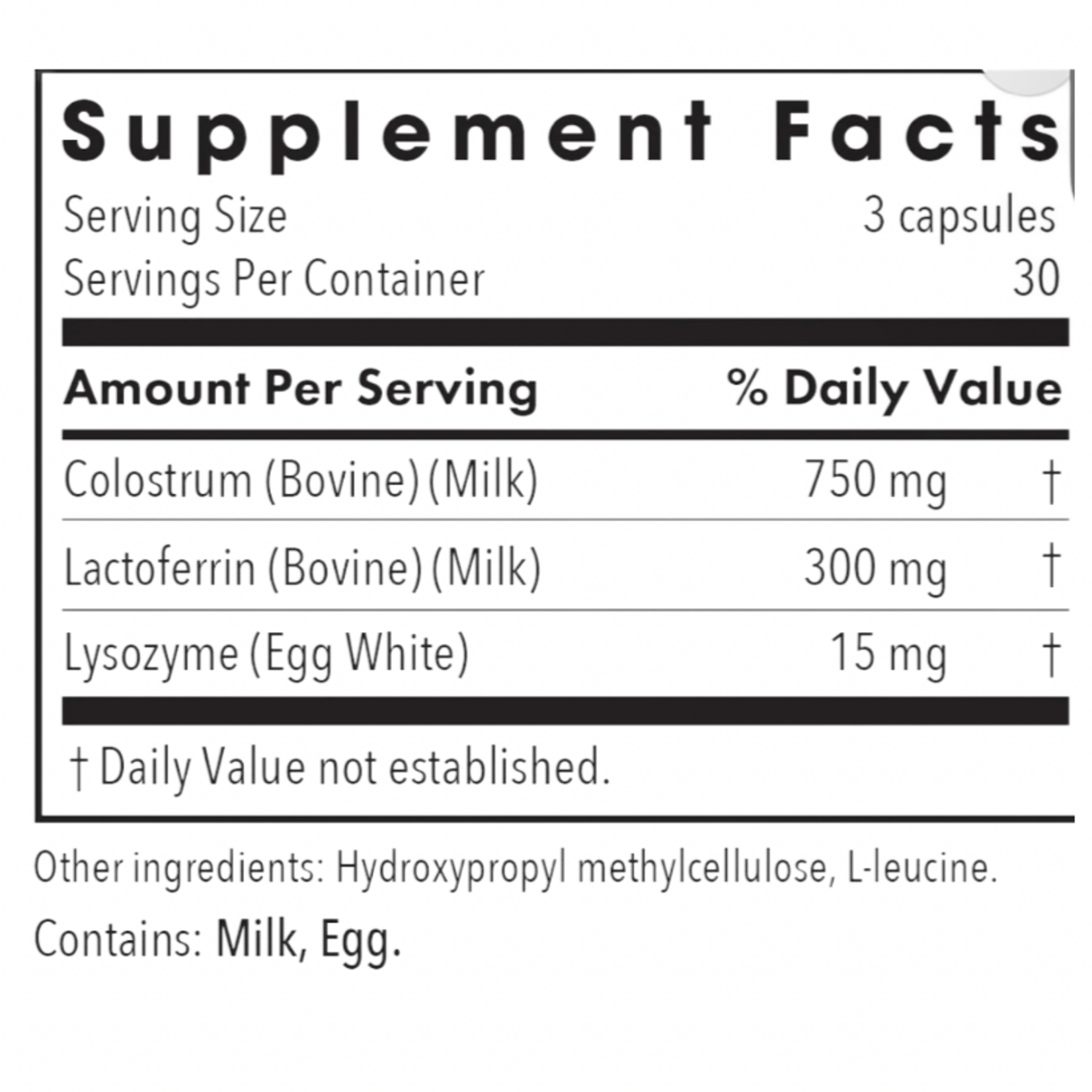 Allergy Research Group Laktoferrin w/ Colostrum 90c Allergy Research Group