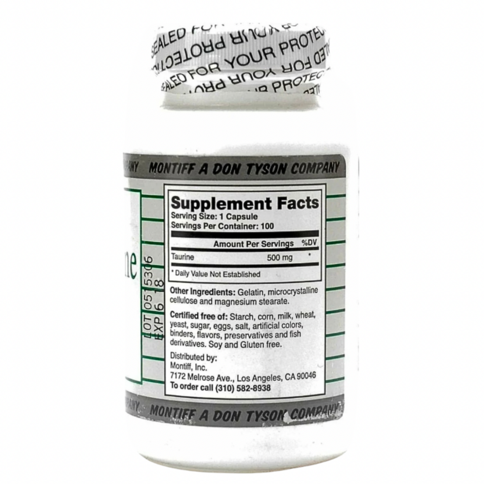 Montiff Pure Taurine 500mg 100c Montiff