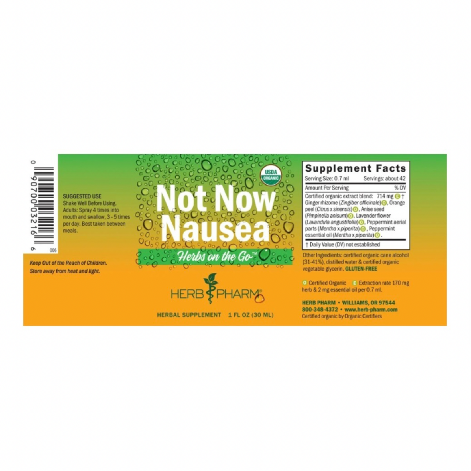 Herb Pharm Not Now Nausea Spray 1oz Herb Pharm