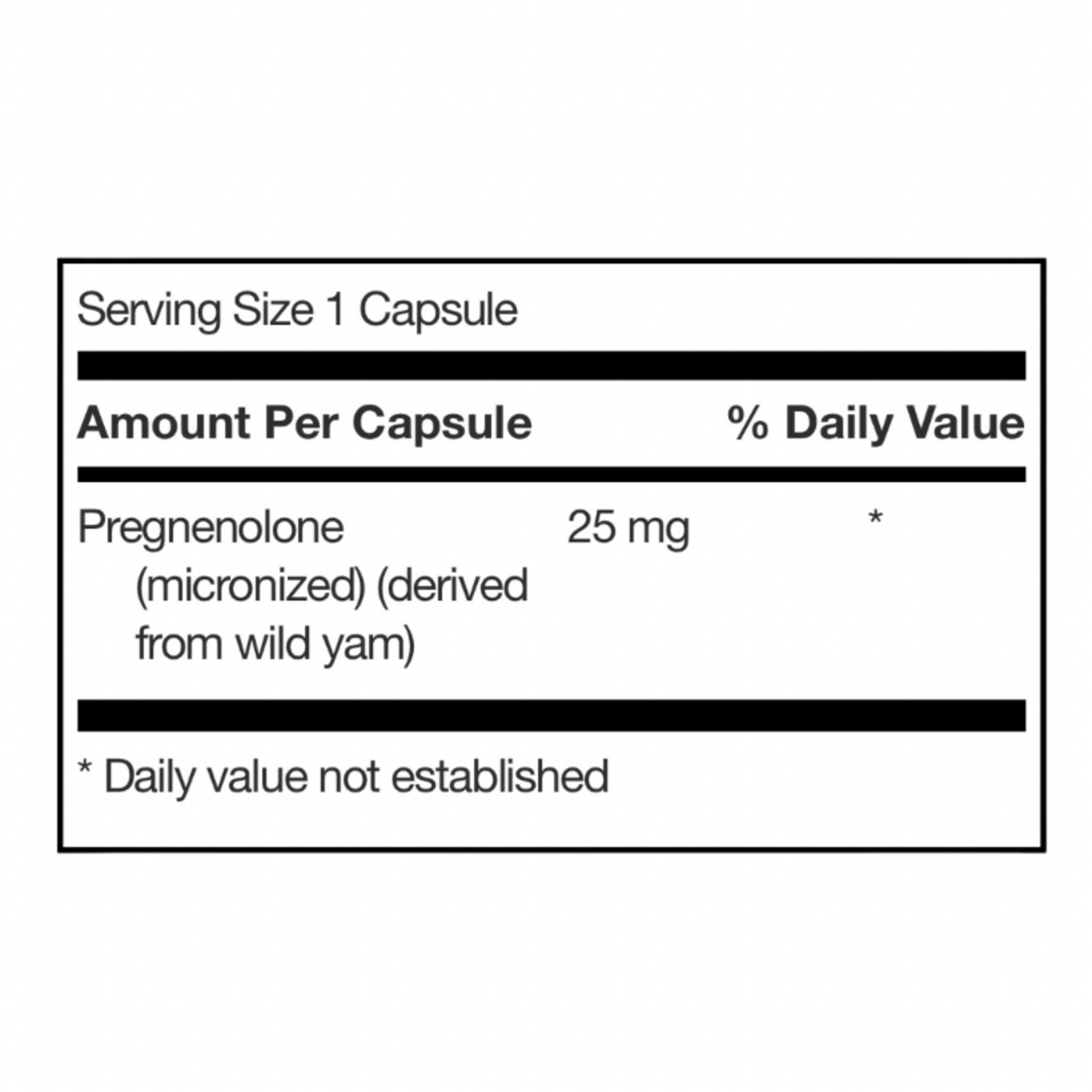 SFI Health (formerly Klaire Labs) Pregnenolone 25mg 100c SFI