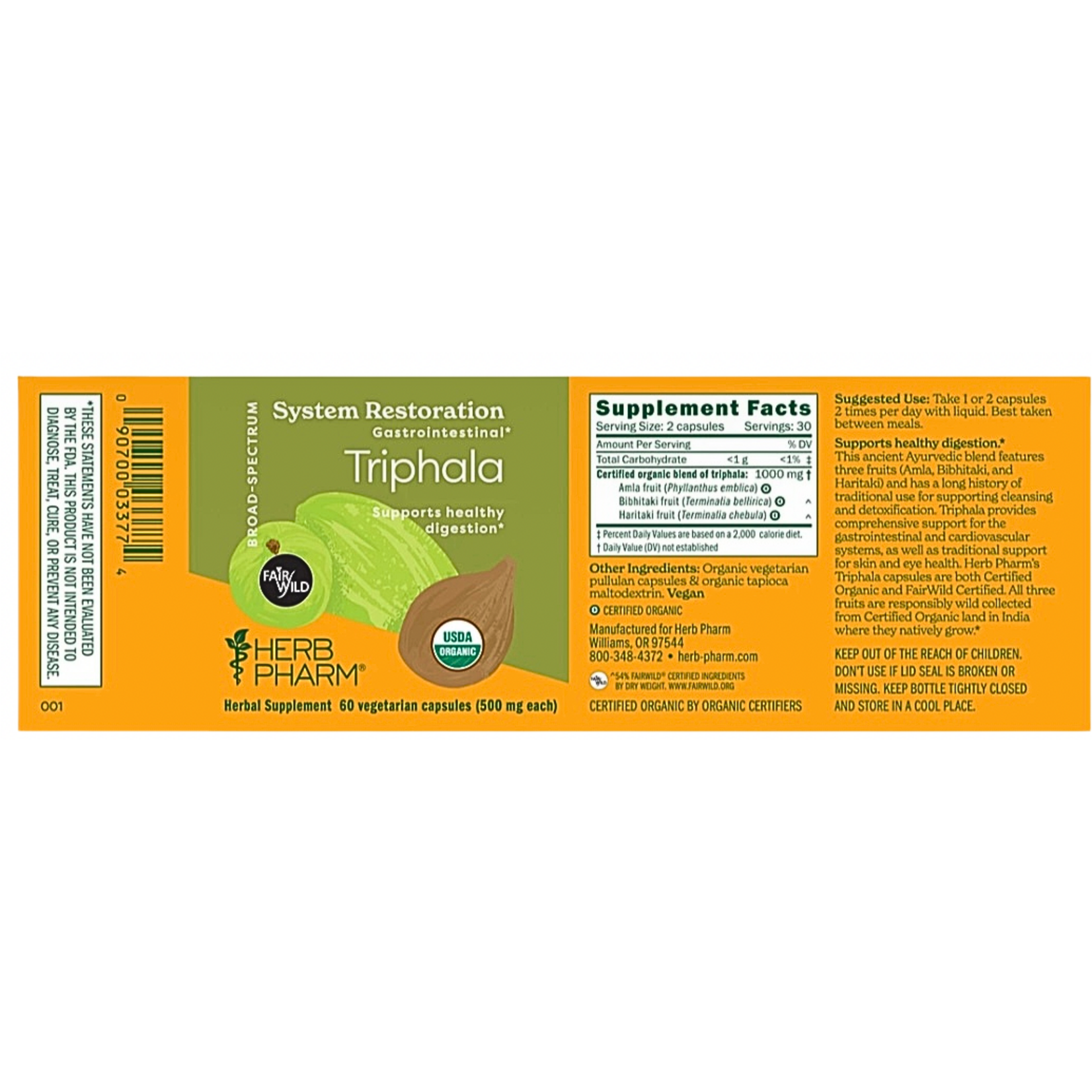 Herb Pharm TRIPHALA Herb Pharm 60c