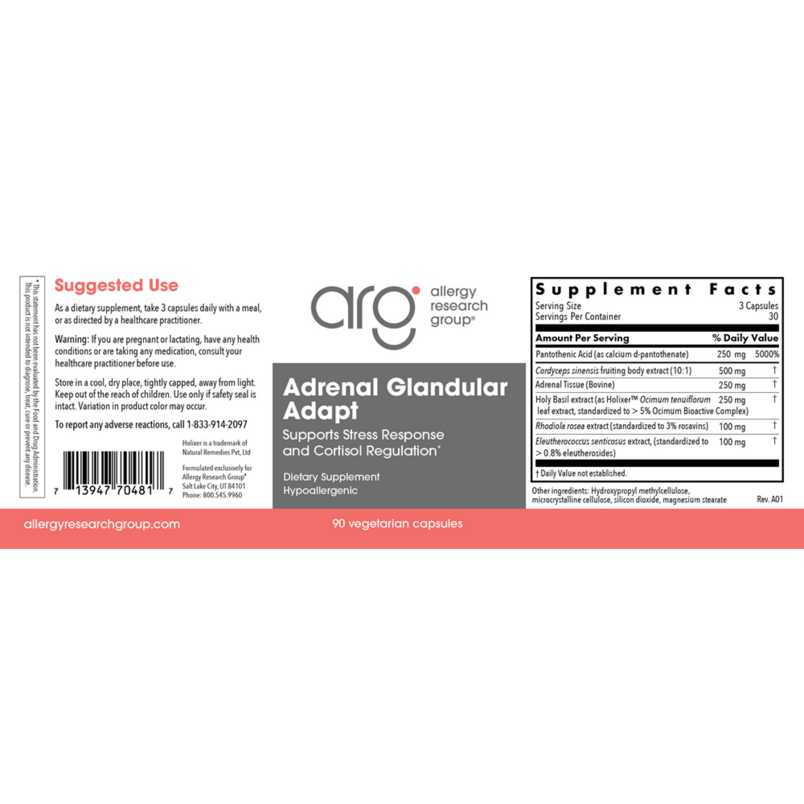 Allergy Research Group Adrenal Glandular Adapt 90c ARG