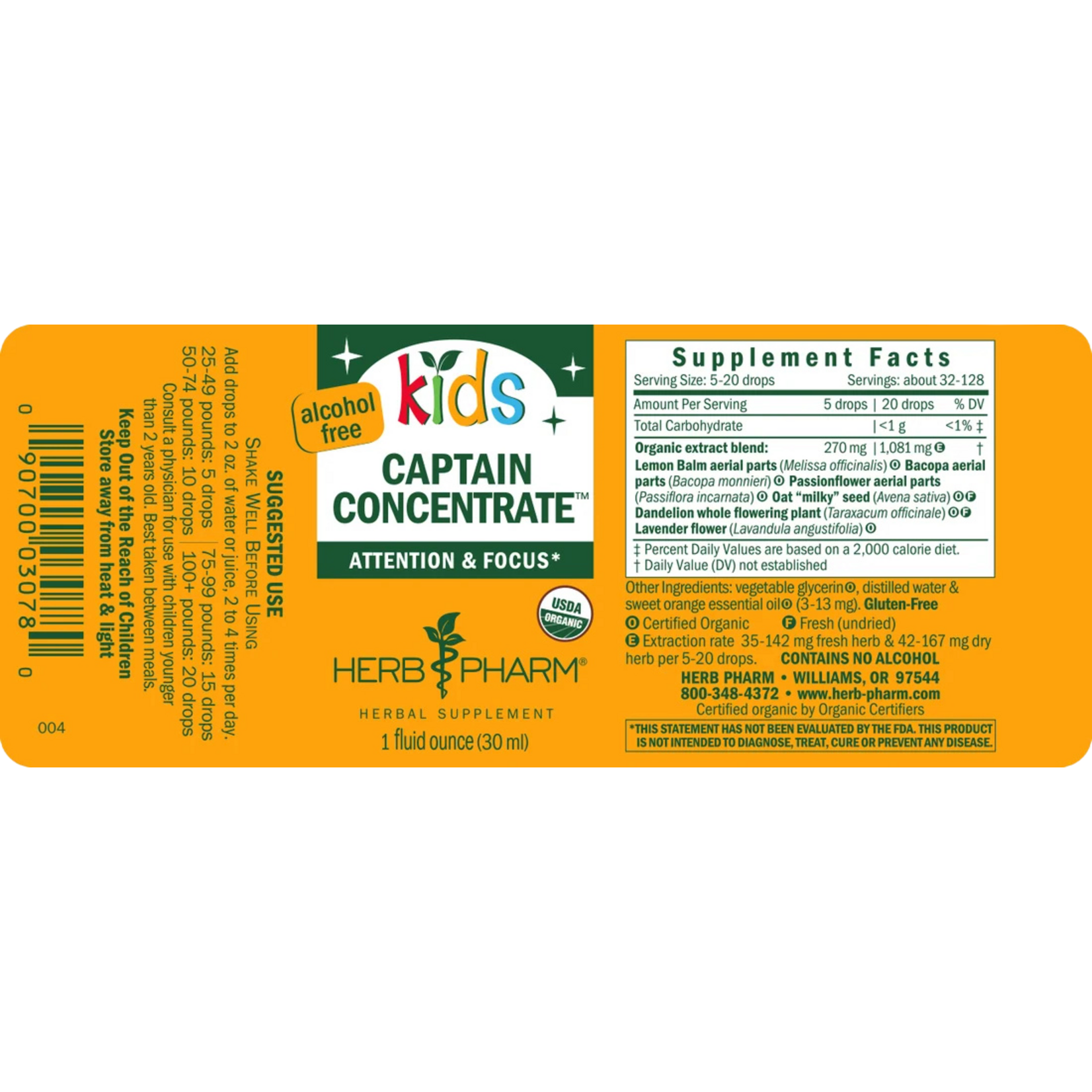 Herb Pharm Kids Captain Concentrate 1oz HerbPharm