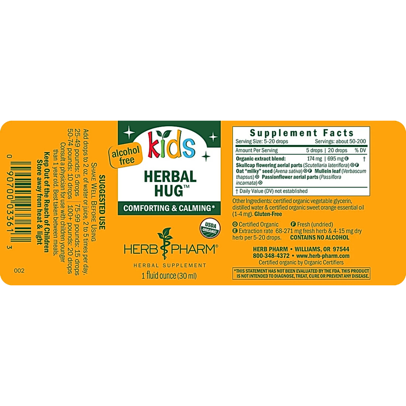Herb Pharm Kids Herbal Hug 1oz Herb Pharm