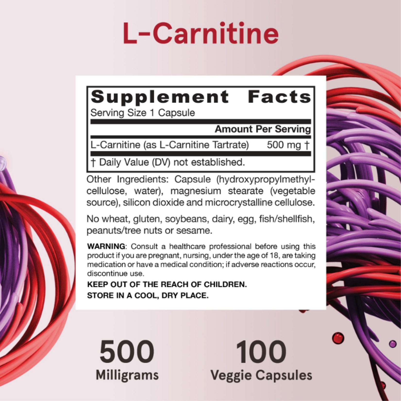 Jarrow Formulas L-Carnitine 500mg 100c Jarrow Formulas