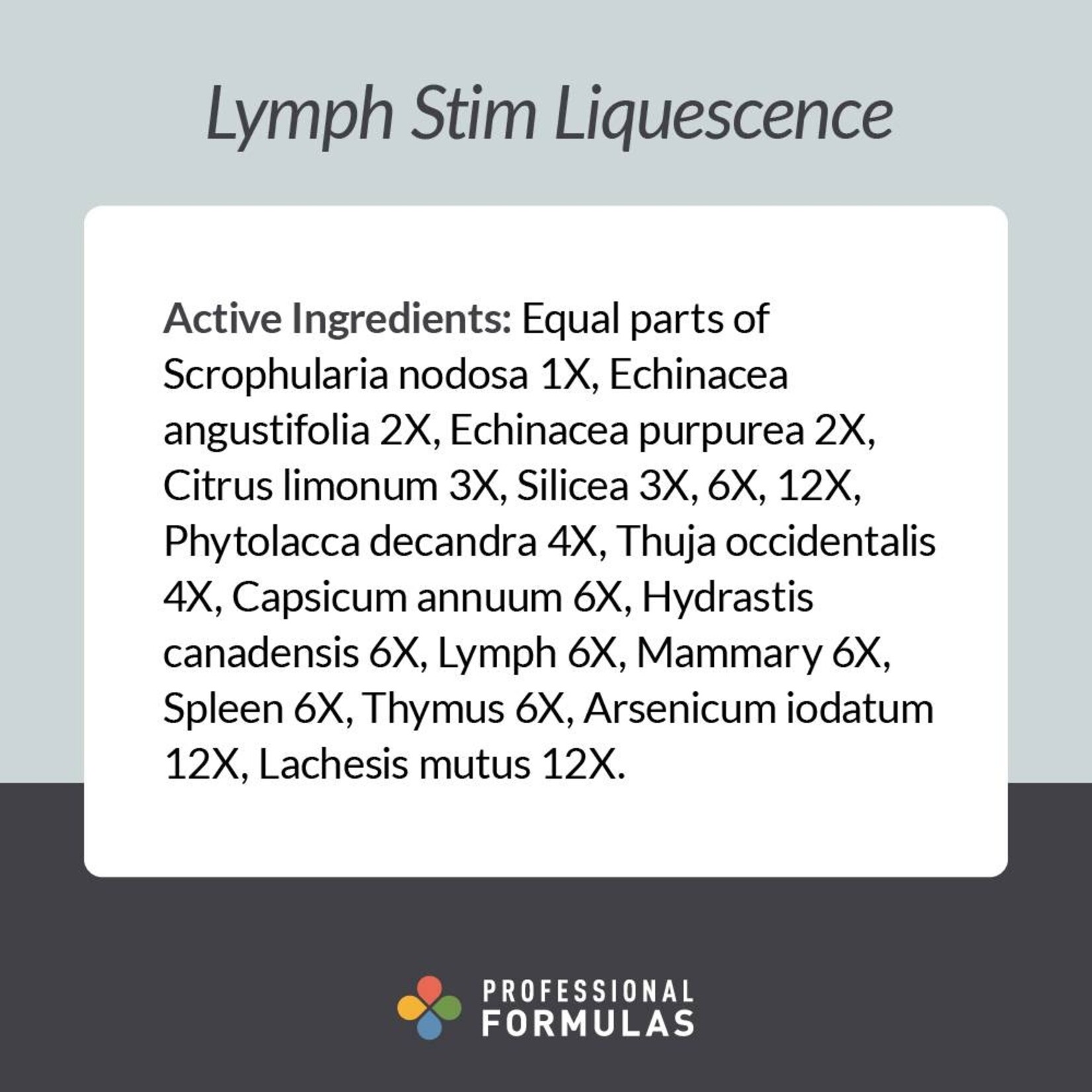 Professional Formulas Lymph Stim Liquescence 4oz Professional Formulas