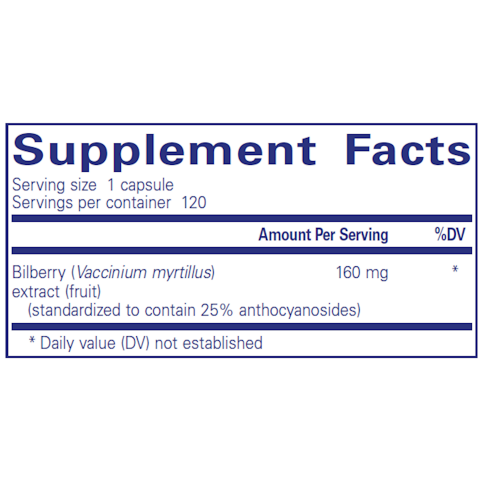 Pure Encapsulations Bilberry 160 mg 120 vegcaps Pure