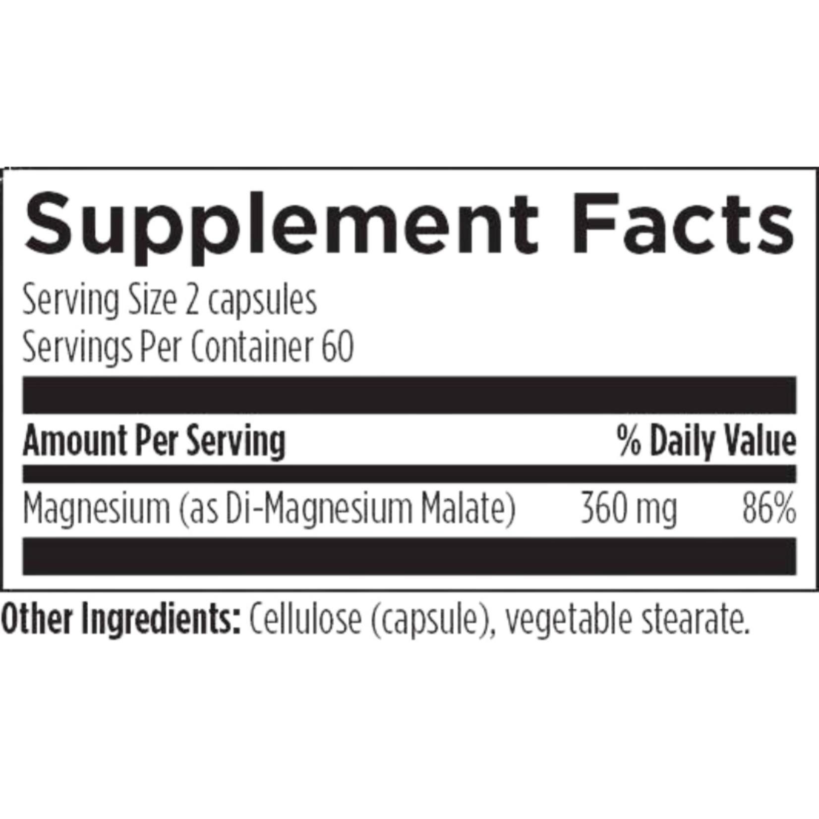 Designs for Health Magnesium Malate 360mg 120c Design for Health