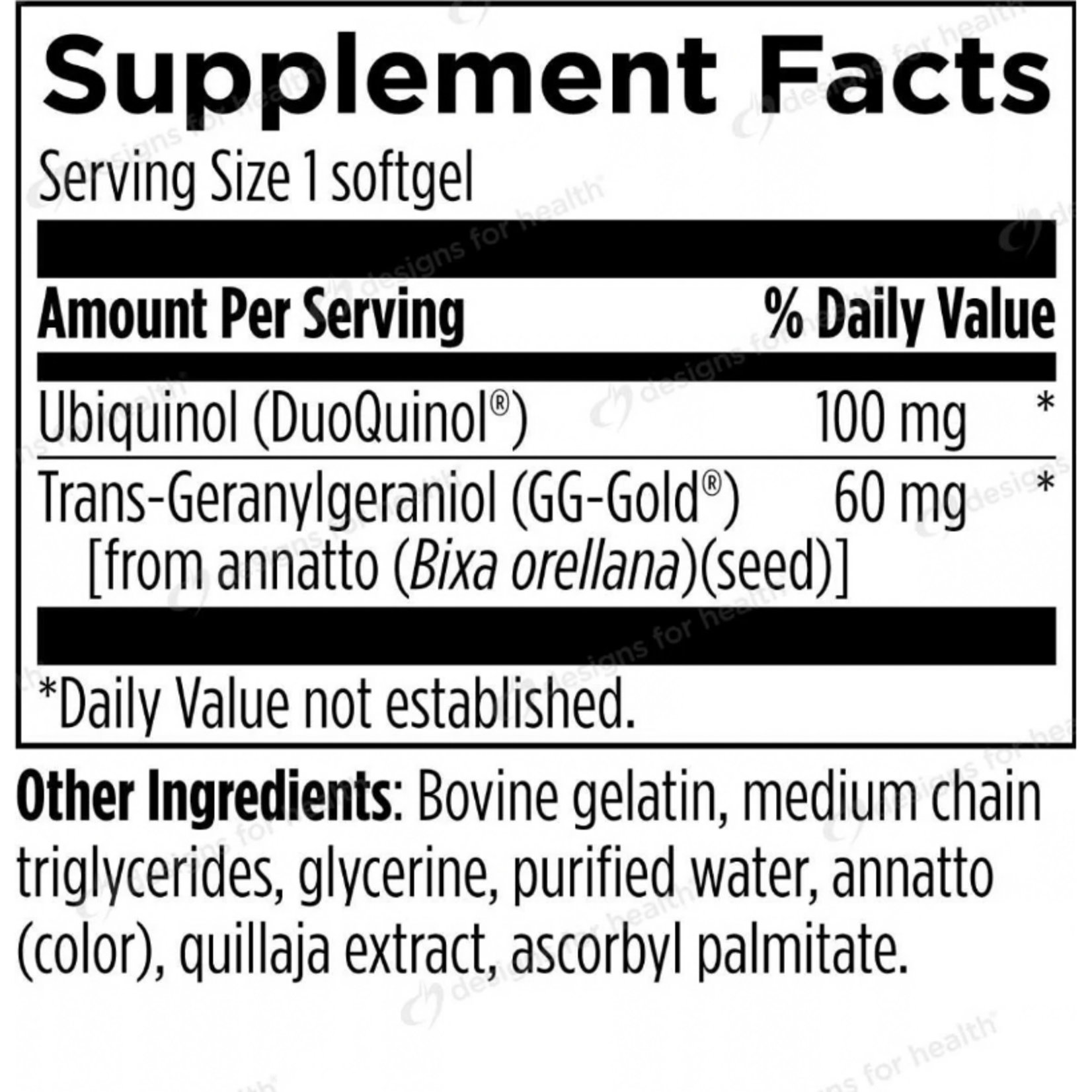 Designs for Health CoQnol 100mg 60sg Designs for Health