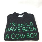 Après Babe Ribbed Cotton "I Should Have Been a Cowboy " Crew Neck Sweater