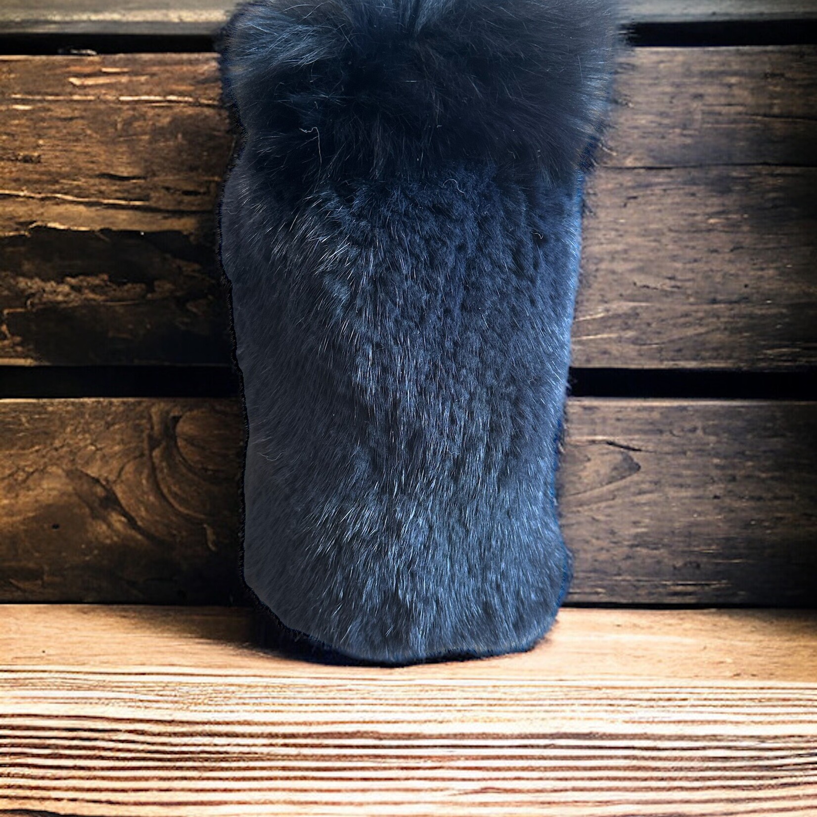 Après Babe Knitted Mink Beanie w/Fox Pom-Pom