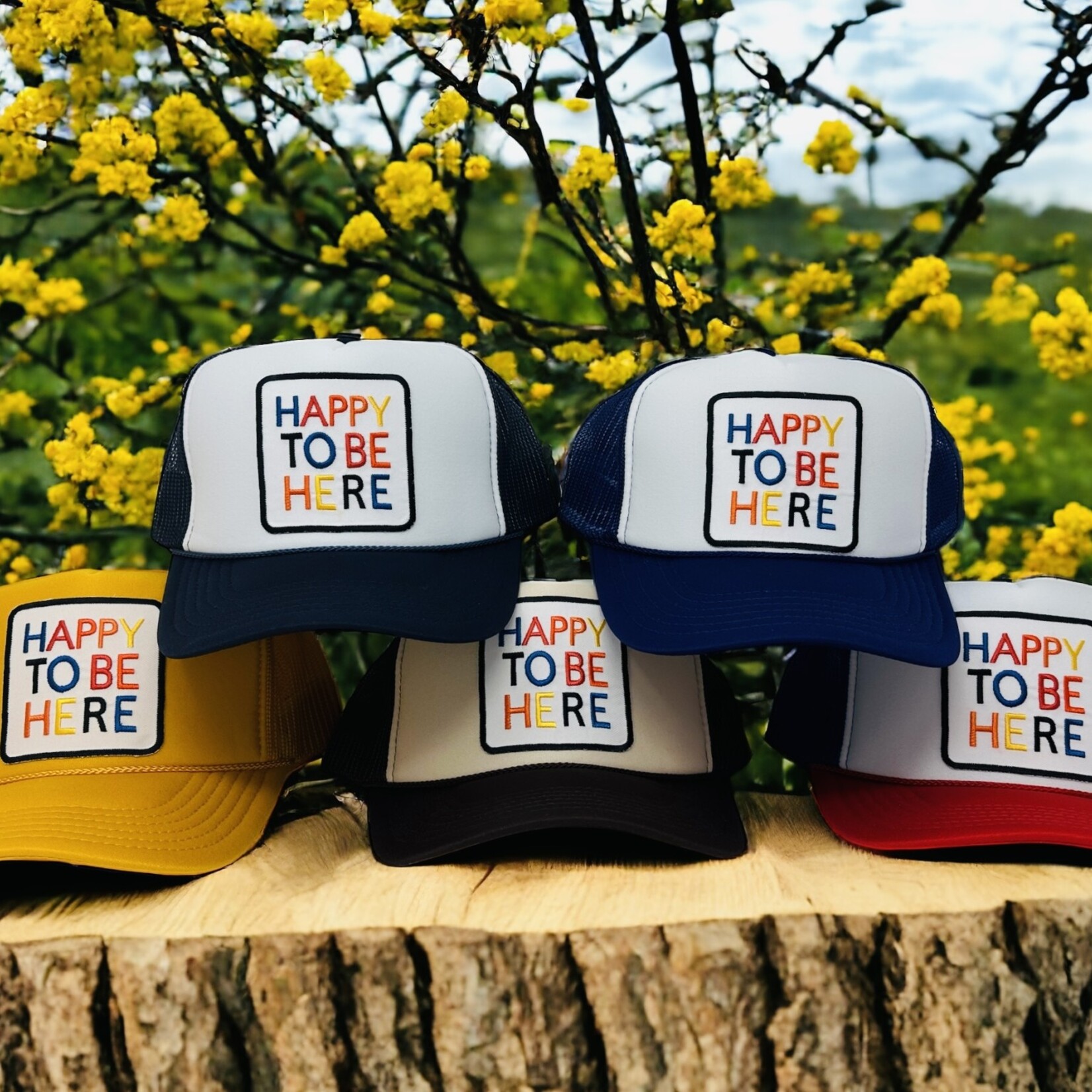 Après Babe "Happy To Be Here" Primary Colors Trucker Hat