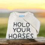 Après Babe Ribbed Cashmere "HOLD YOUR HORSES" Sweater