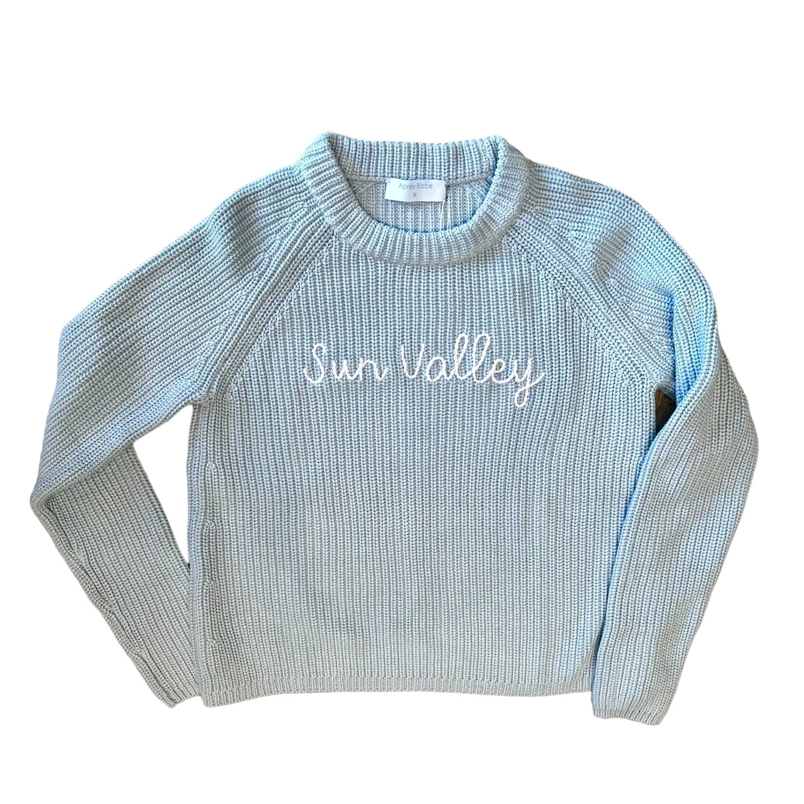 Après Babe Ribbed Cotton "Sun Valley" Crew Neck Sweater