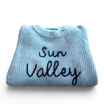 Après Babe Ribbed Cashmere "Sun Valley" in Cursive Sweater