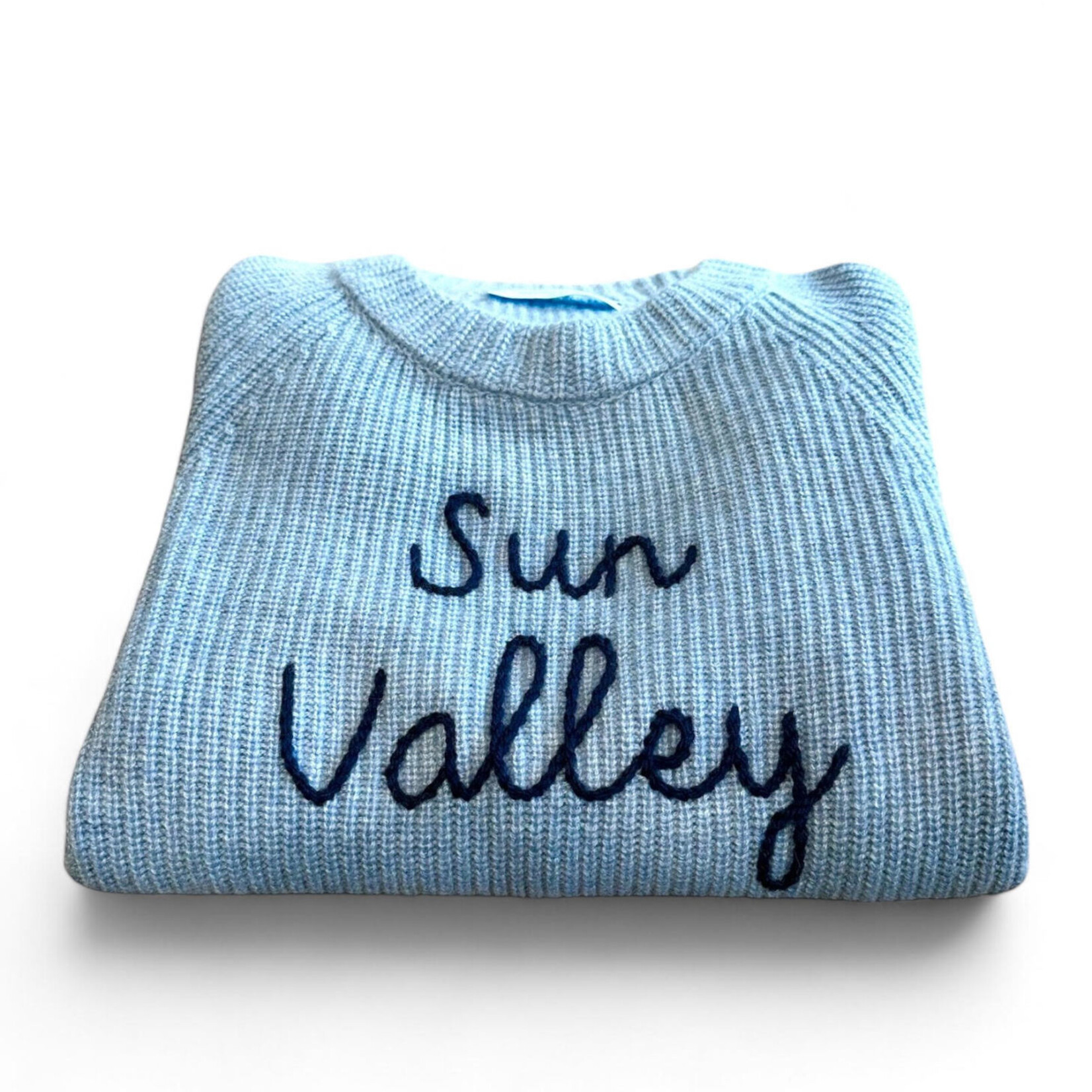 Après Babe Ribbed Cashmere "Sun Valley" in Cursive Sweater