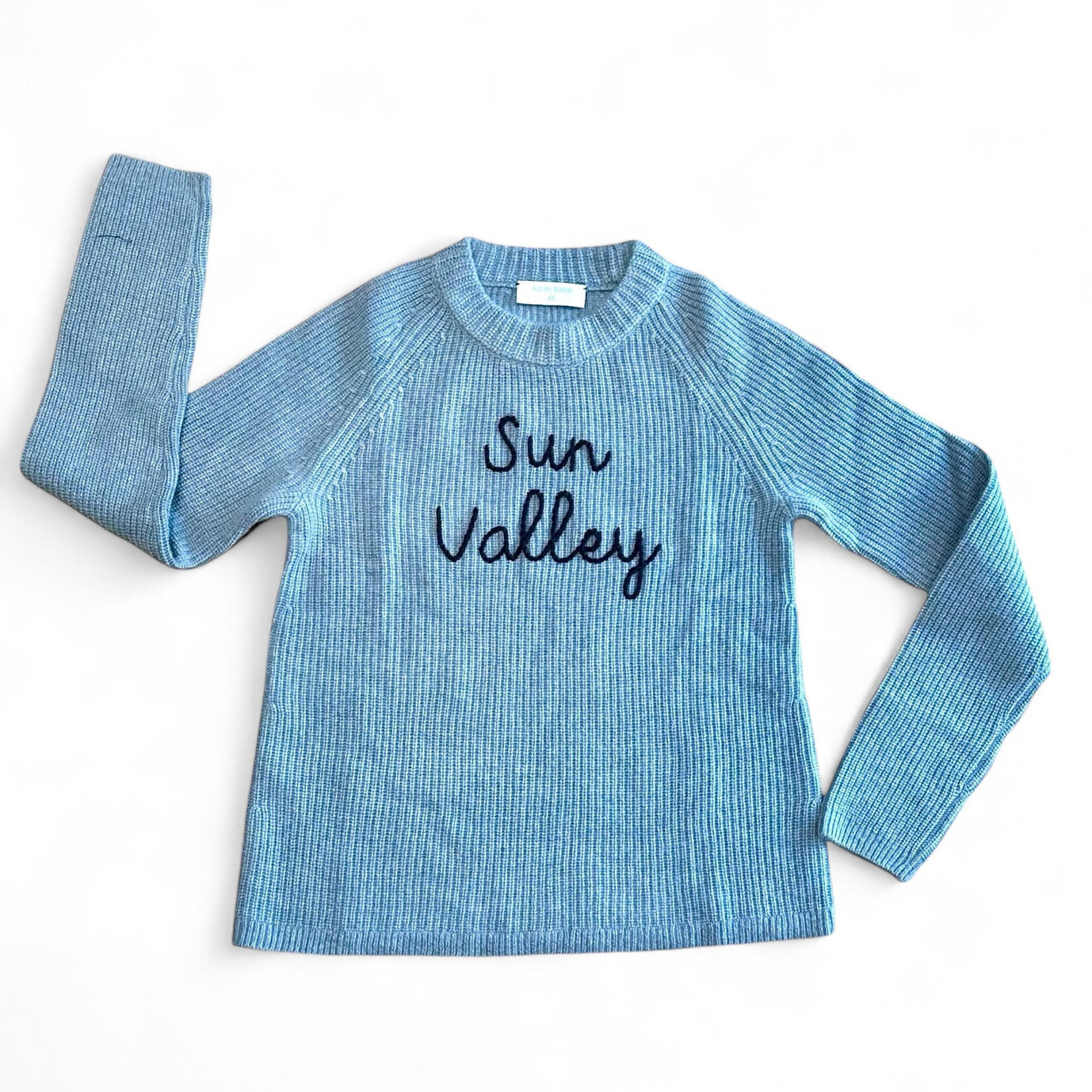 Après Babe Ribbed Cashmere "Sun Valley" in Cursive Sweater