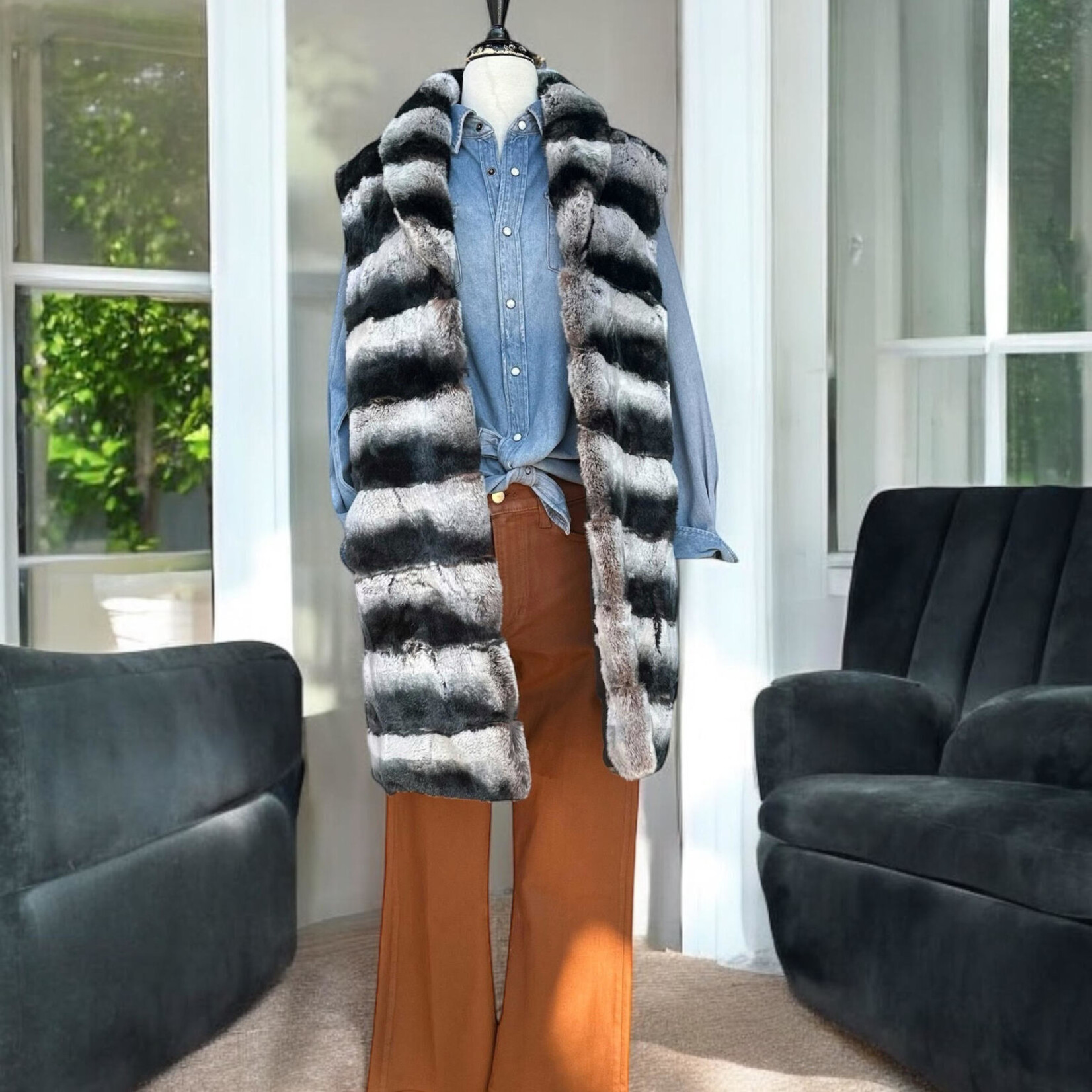 Après Babe Après Babe Rex Rabbit Long Fur Vest