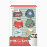 Ugly Sweater Holiday Drink Charms - 6 Pack