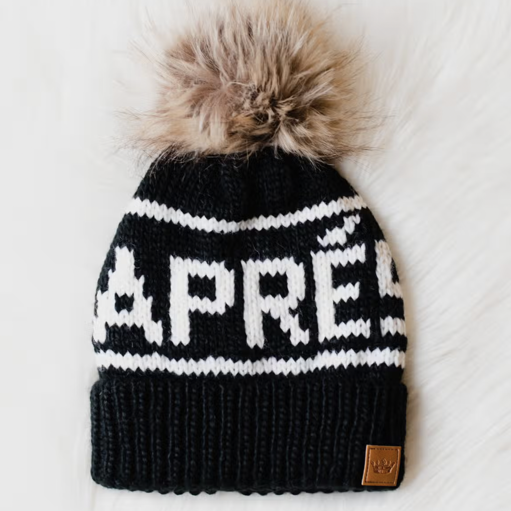 Après Chunky Knit Fleece Lined Beanie With Pom Pom