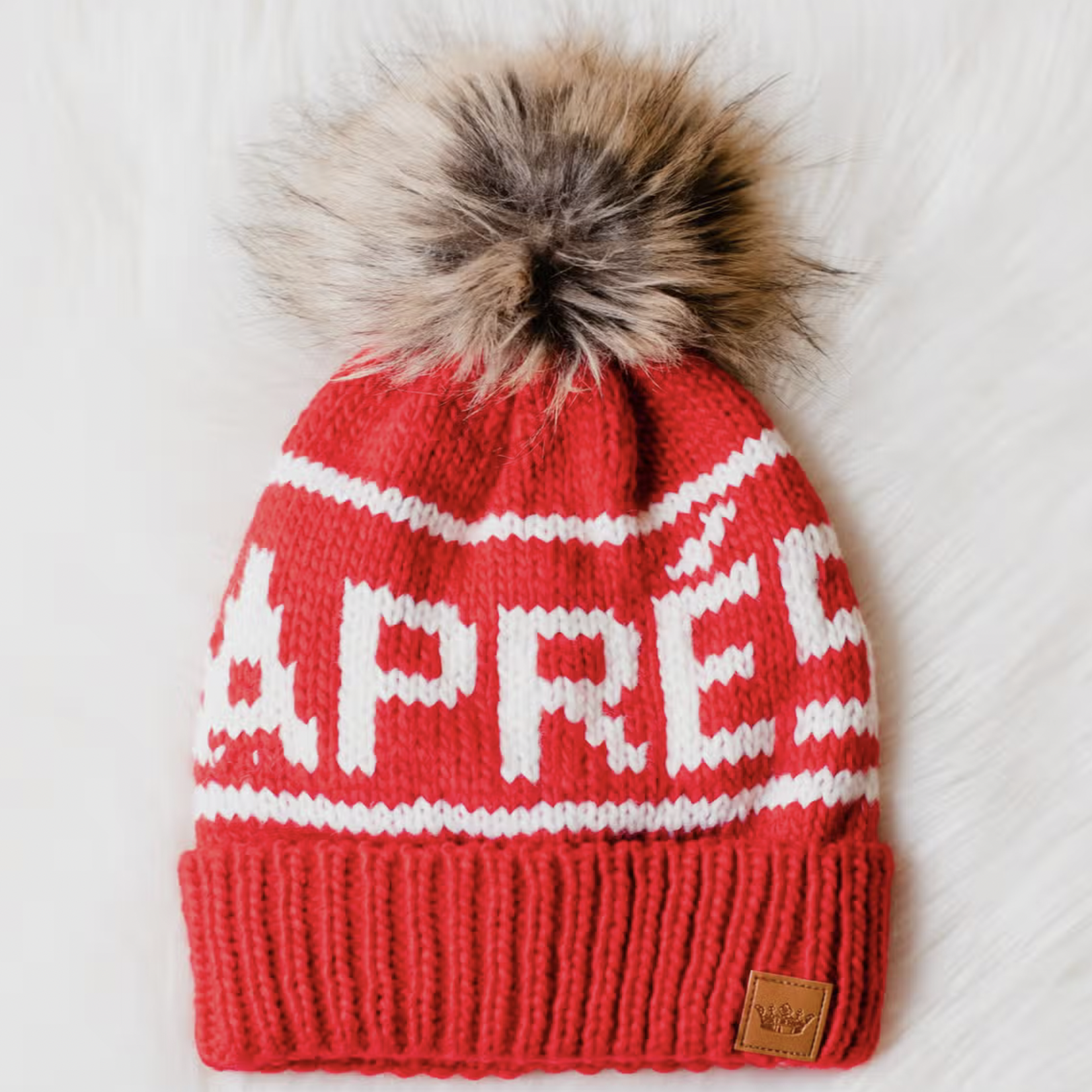 Après Chunky Knit Fleece Lined Beanie With Pom Pom
