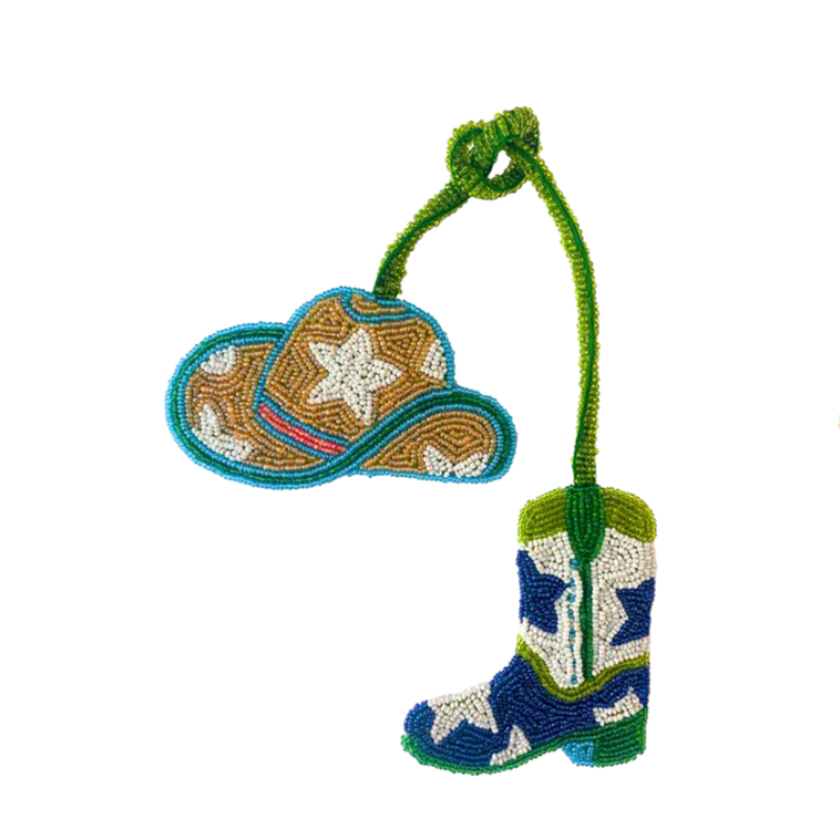 The Jacksons The Jacksons Cowboy Boots & Hat Hand Beaded Bag Charm
