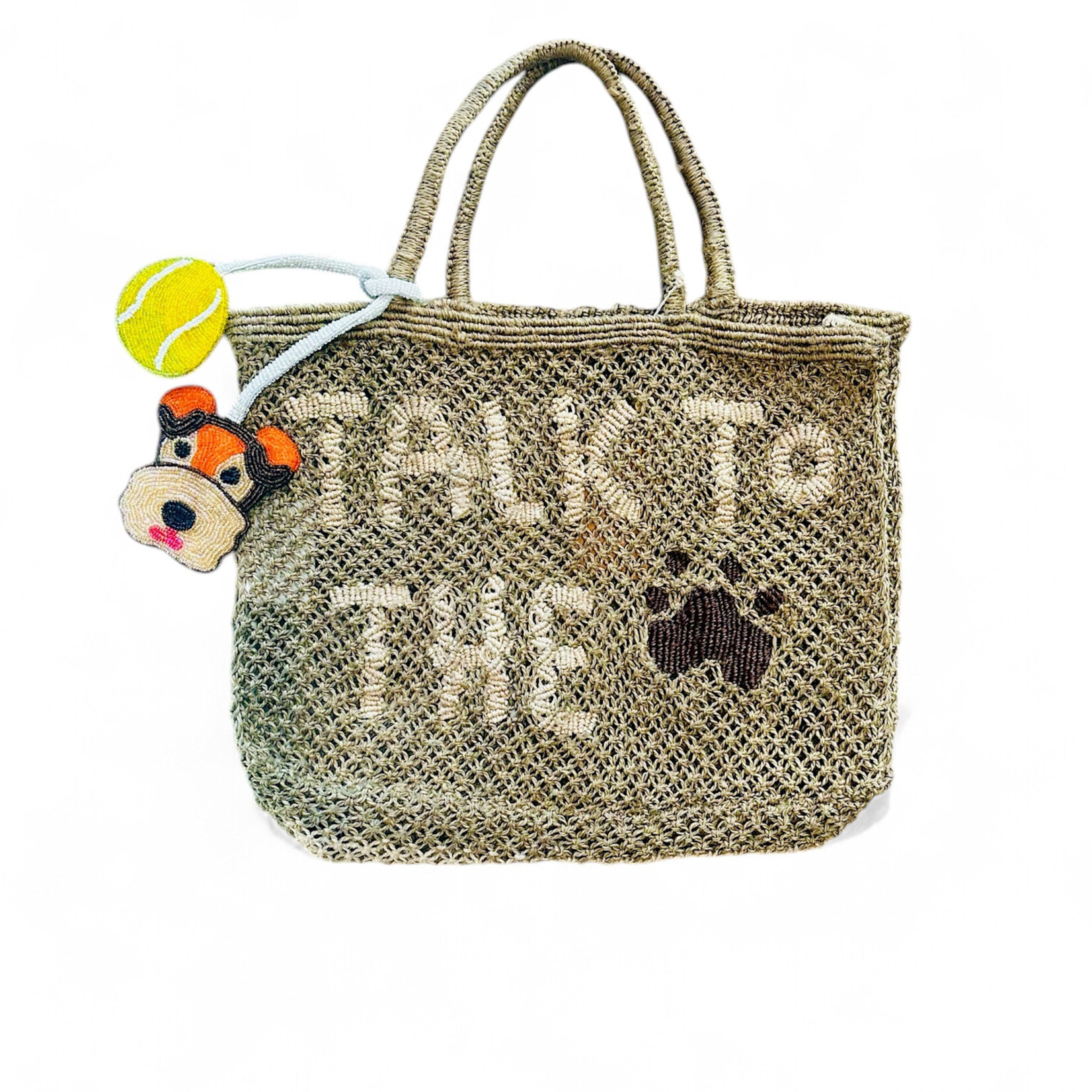 The Jacksons The Jacksons Dog & Tennis Ball Hand Beaded Bag Charm