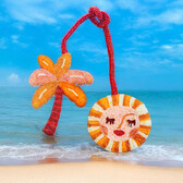 The Jacksons Palm Tree & Sun Hand Beaded Bag Charm - Après Babe