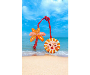 The Jacksons Palm Tree & Sun Hand Beaded Bag Charm - Après Babe