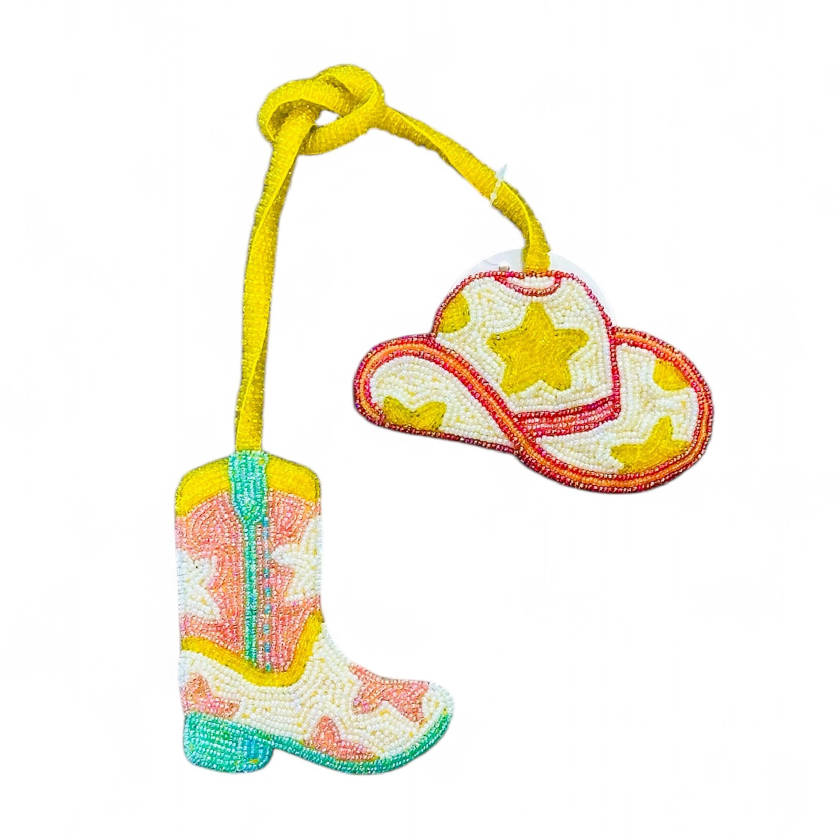 The Jacksons The Jacksons Cowboy Boots & Hat Hand Beaded Bag Charm