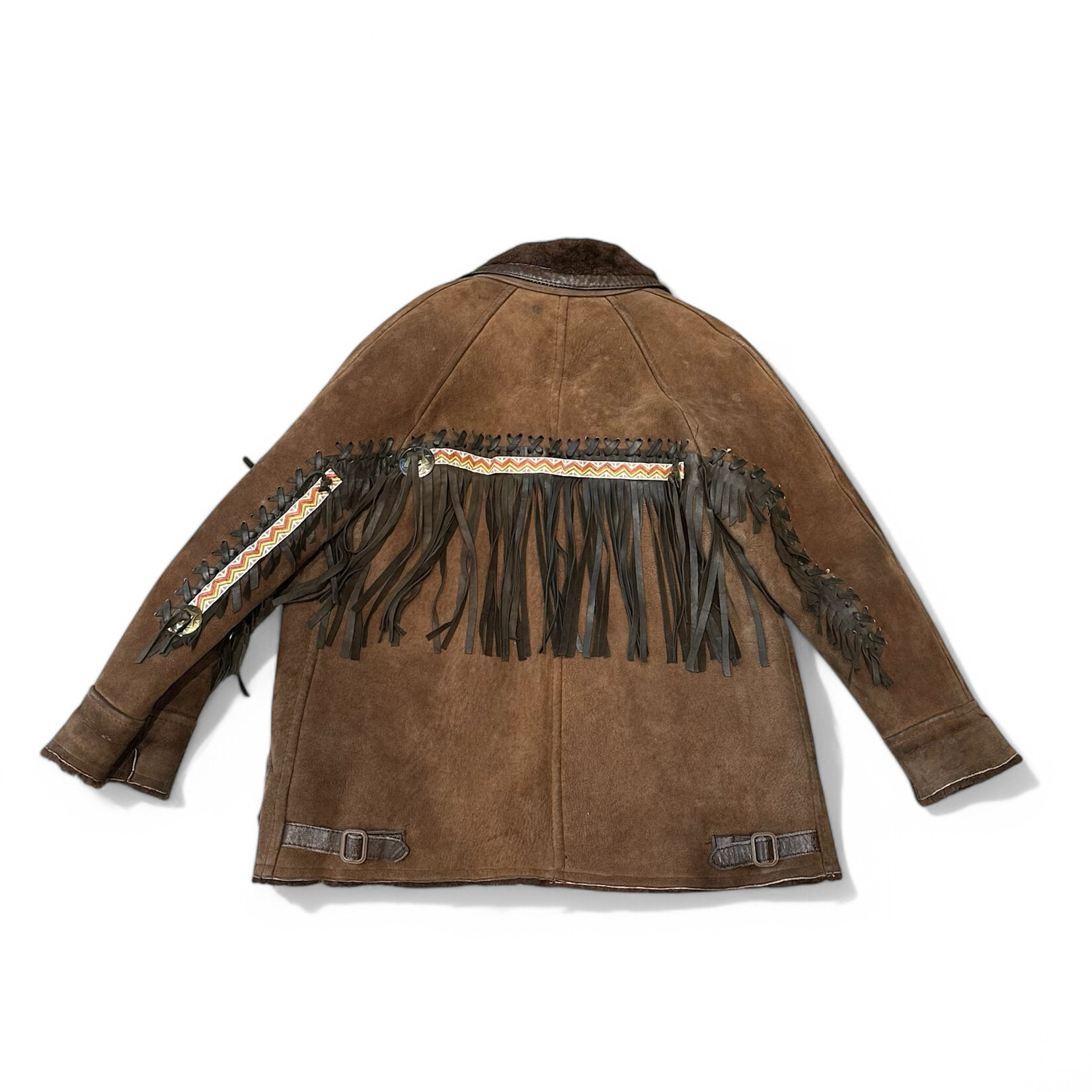 Vintage Rare Southwestern Shearling Jacket w/Fringe Detail