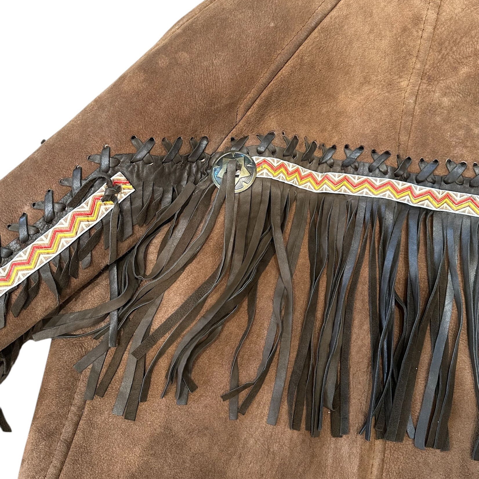 Vintage Rare Southwestern Shearling Jacket w/Fringe Detail