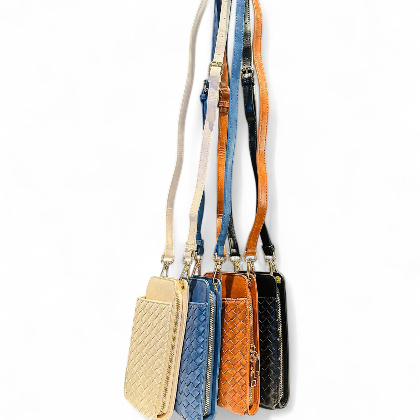 Pretty Simple Woven Crossbody Phone & Wallet Bag