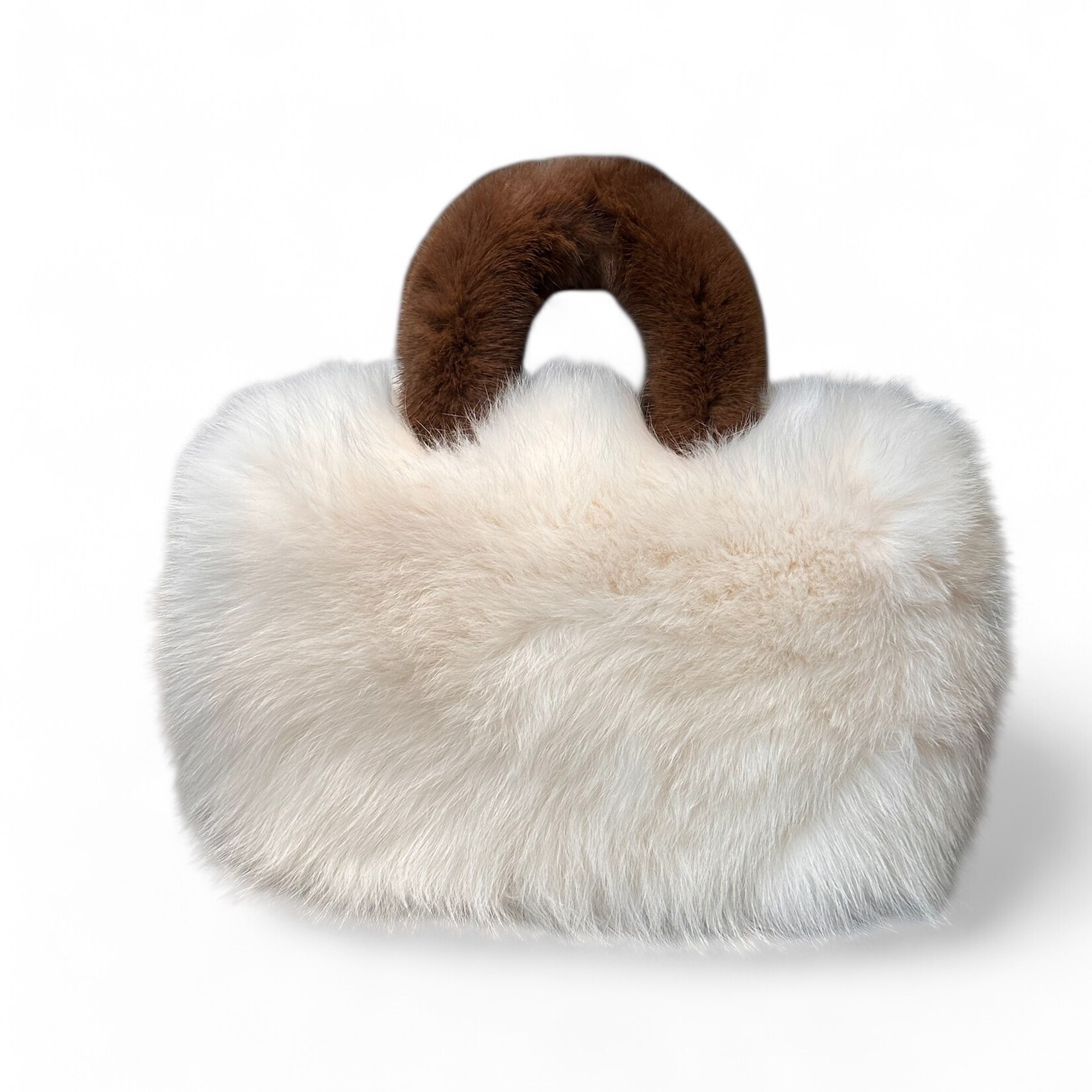 Après Babe Boujee Fox Fur Crossbody Handbag w/ Mink Handle