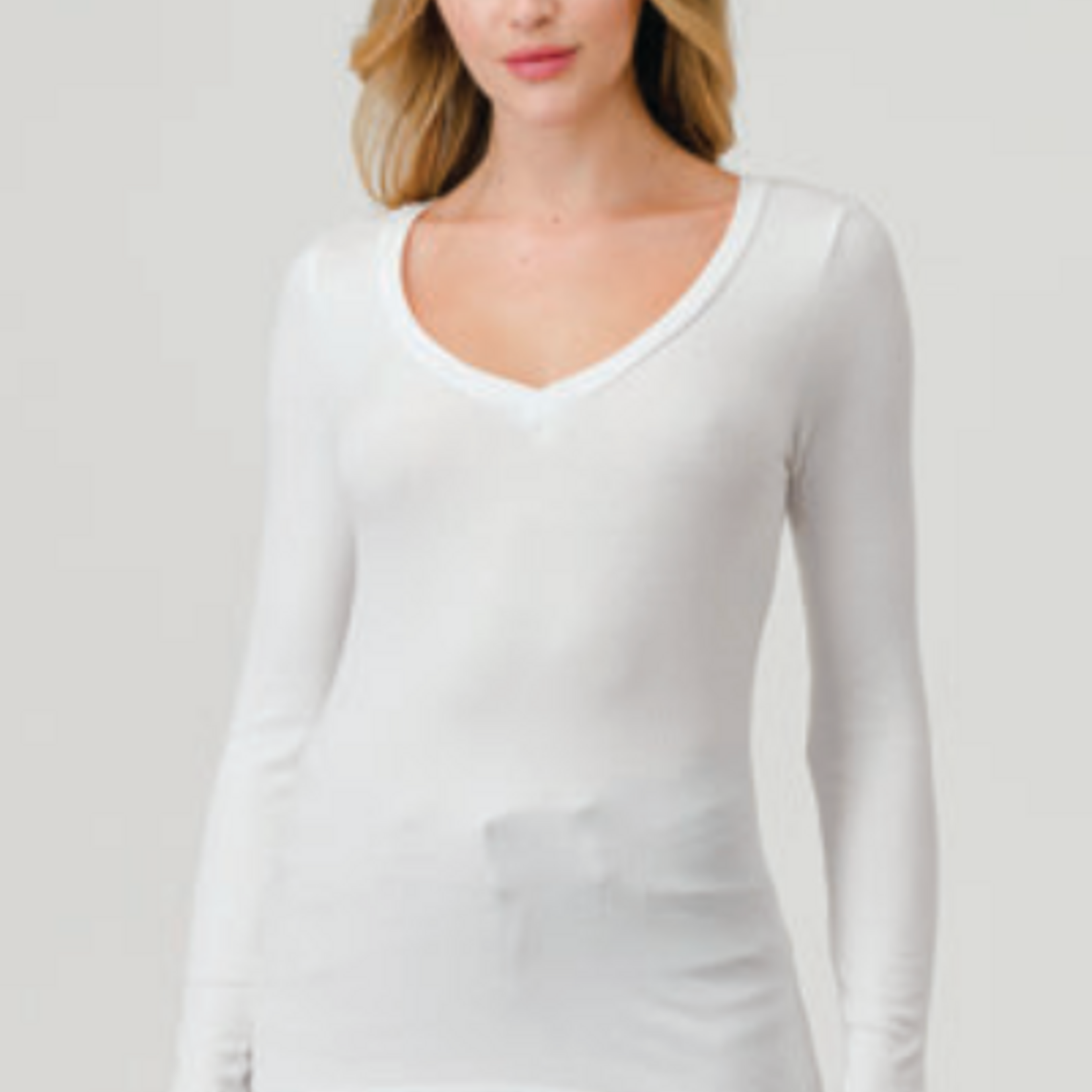 Hashtag Hashtag Ribbed Long Sleeve V-Neck