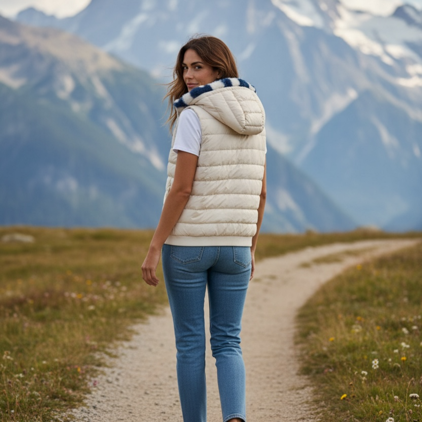 Après Babe Après Babe Reversible Hooded Cloud Print Vest