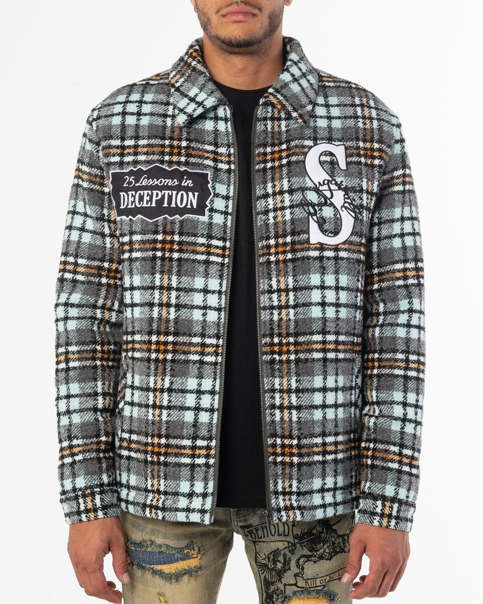 Sugar Hill Deception Woven Jacket Mint Plaid