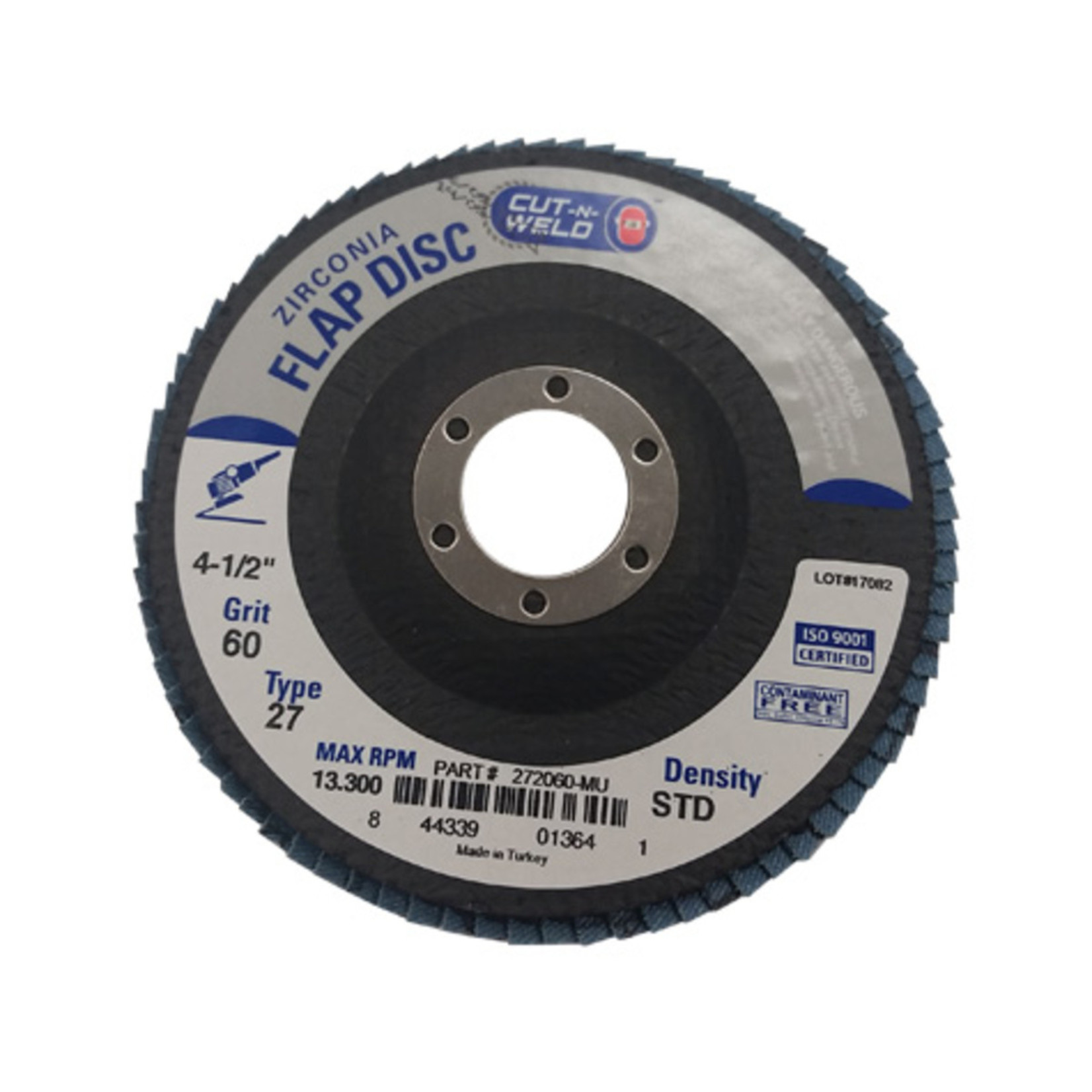 Cut-N-Weld CNW - T27 4.5" Flap Disc Grit 60 Standard