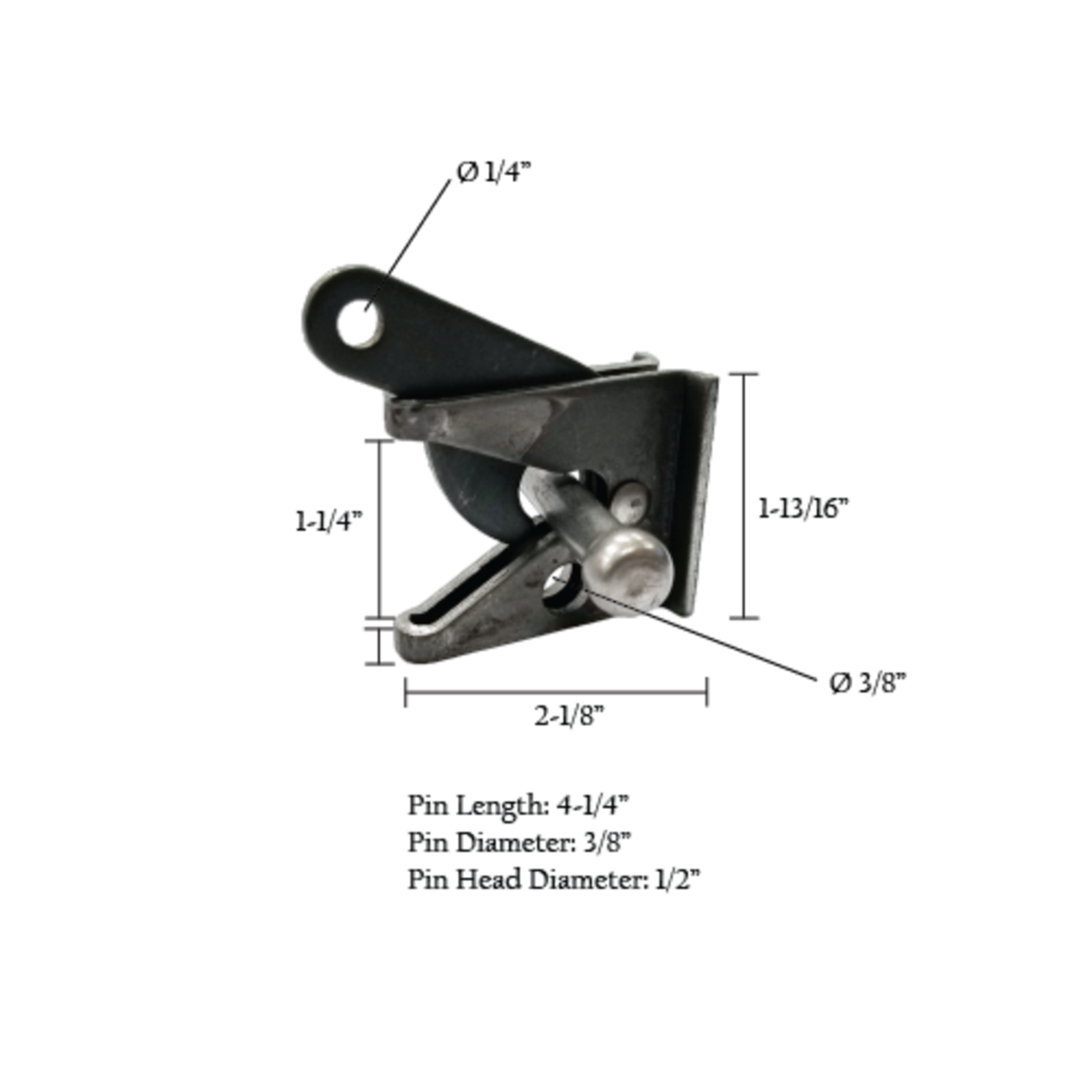 Gravity Gate Latch 1-3/4" Weld-On - Mill Finish