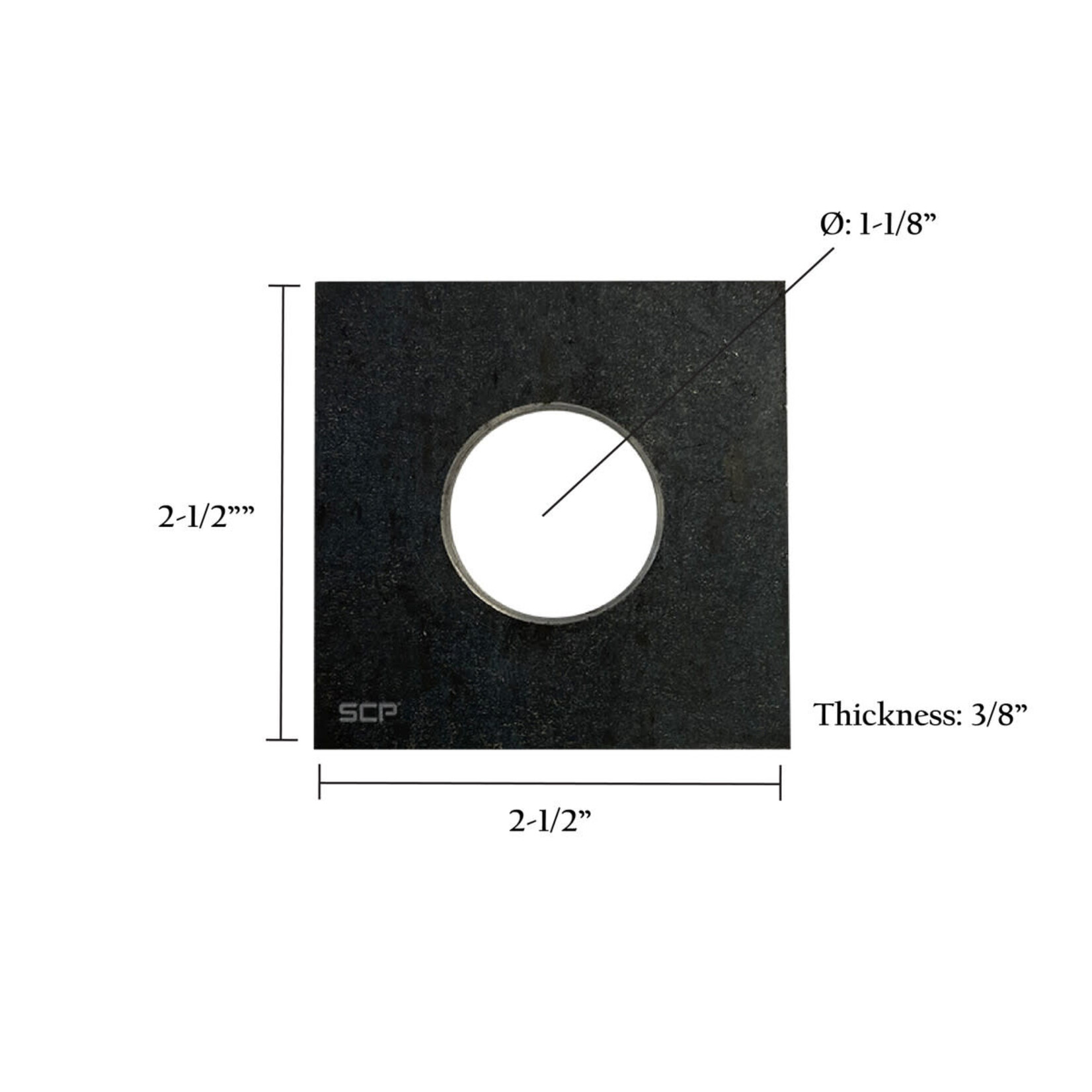 Spring Creek Weld Tab 2-1/2” X 2-1/2” X 3/8” Thick W/ 1” Hole