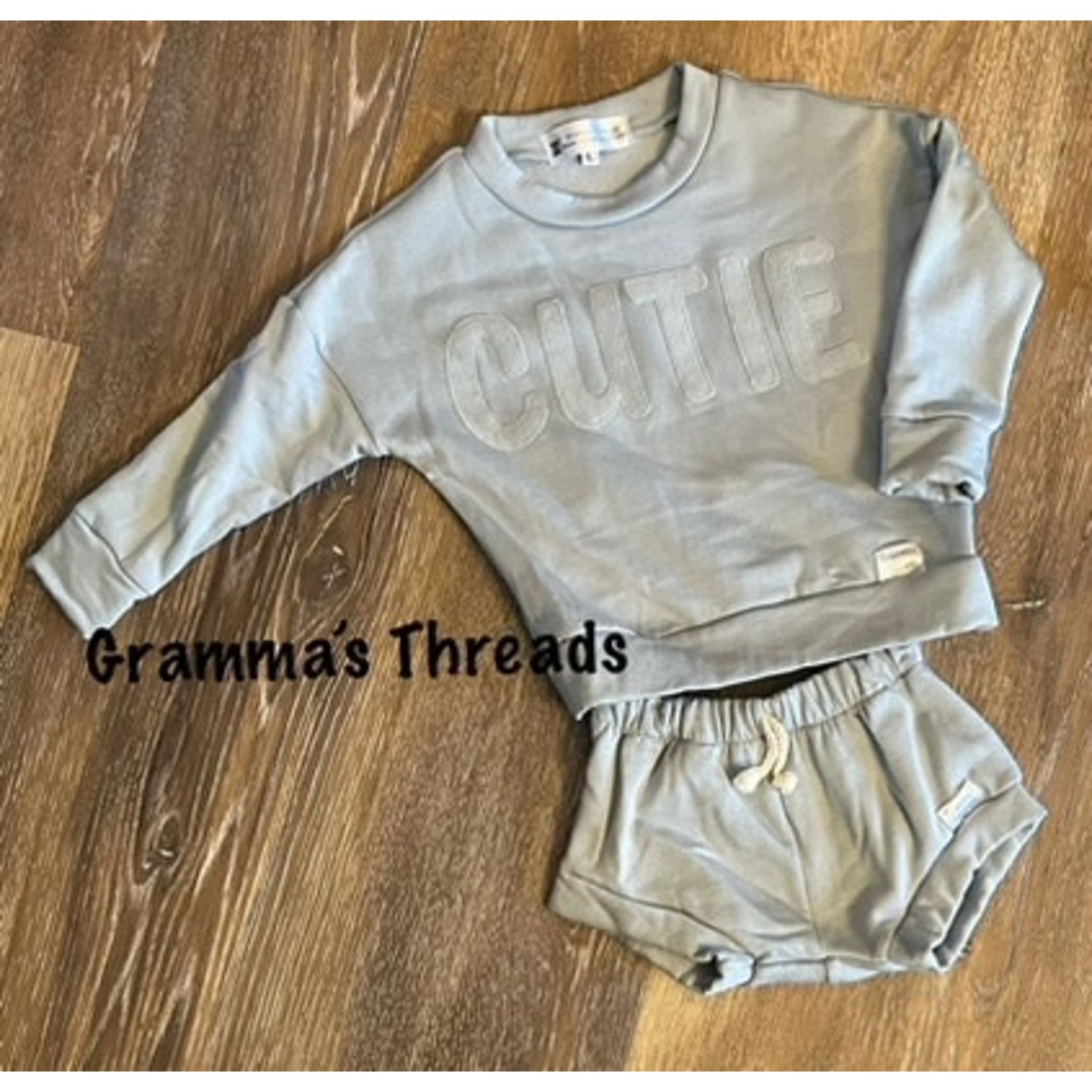 Gramma's Threads Dolman Sweatshirt and Bummies CUTIE 2pc