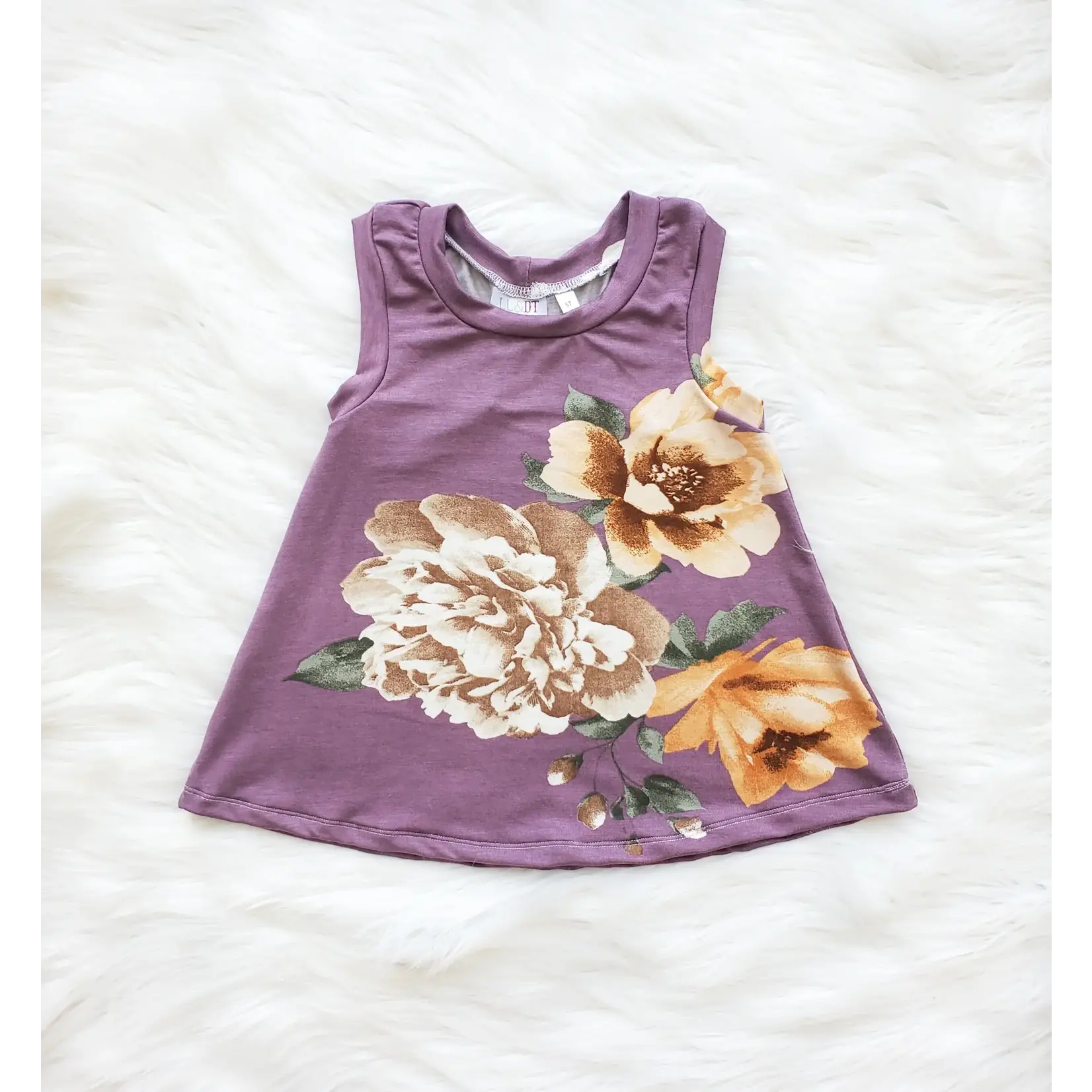 Landy Lou and Devie Too Purple Floral Tank Top