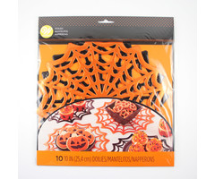 Spiderweb Doilies 10" Black and Orange
